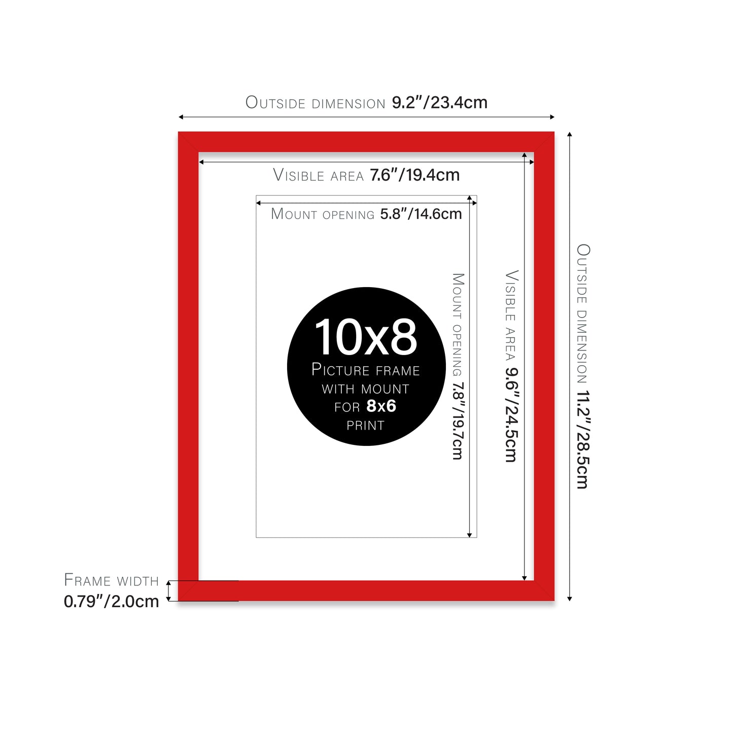 Red Picture Frame 20mm Edge
