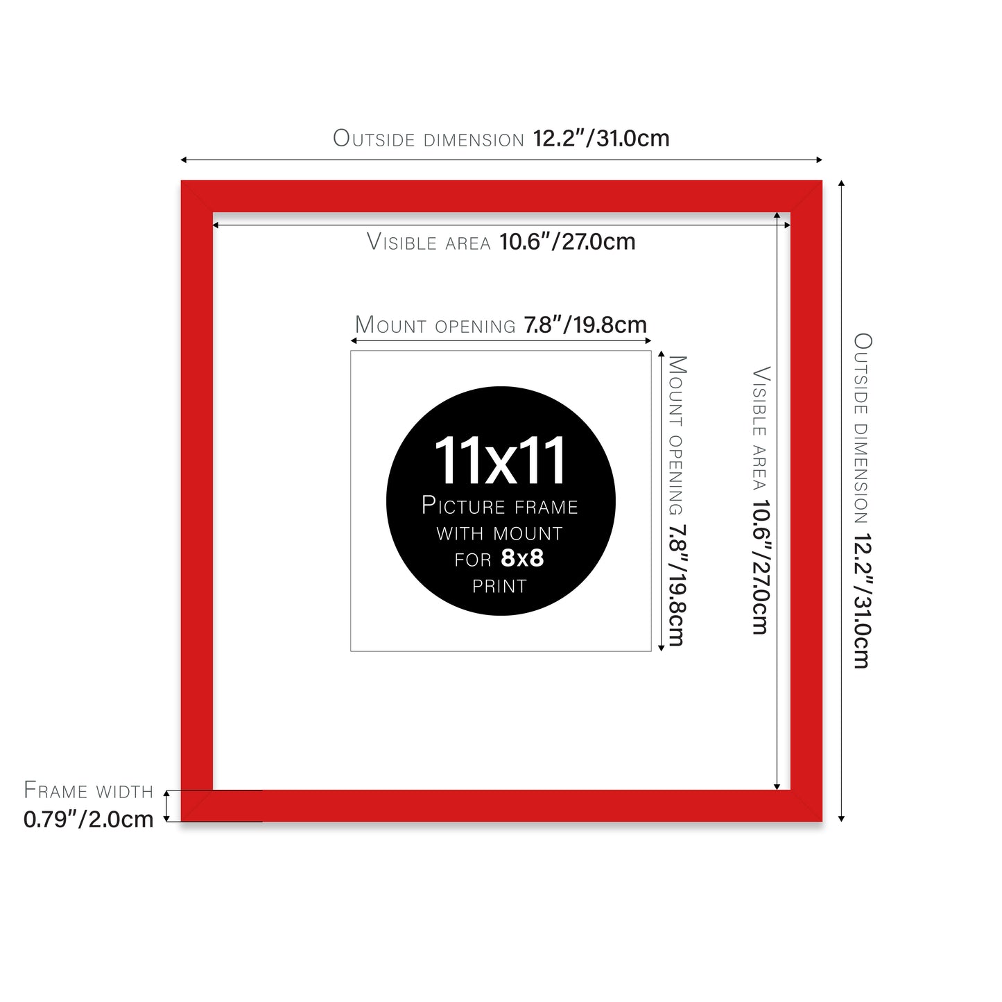 Red Picture Frame 20mm Edge