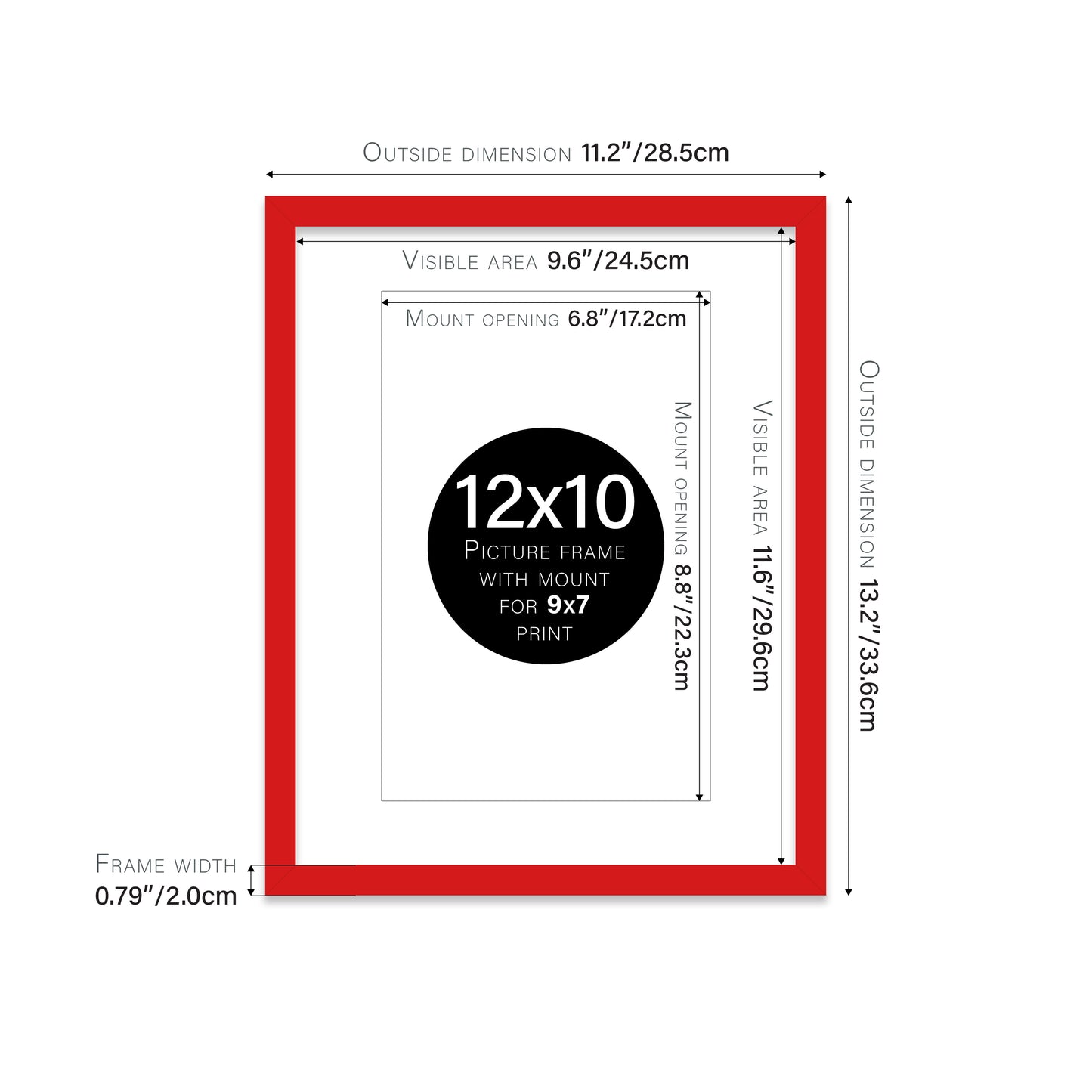Red Picture Frame 20mm Edge
