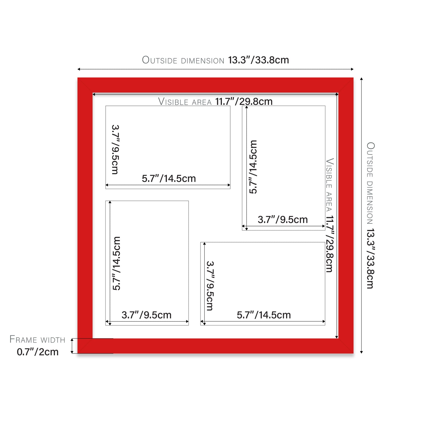 Red Picture Frame 20mm Edge