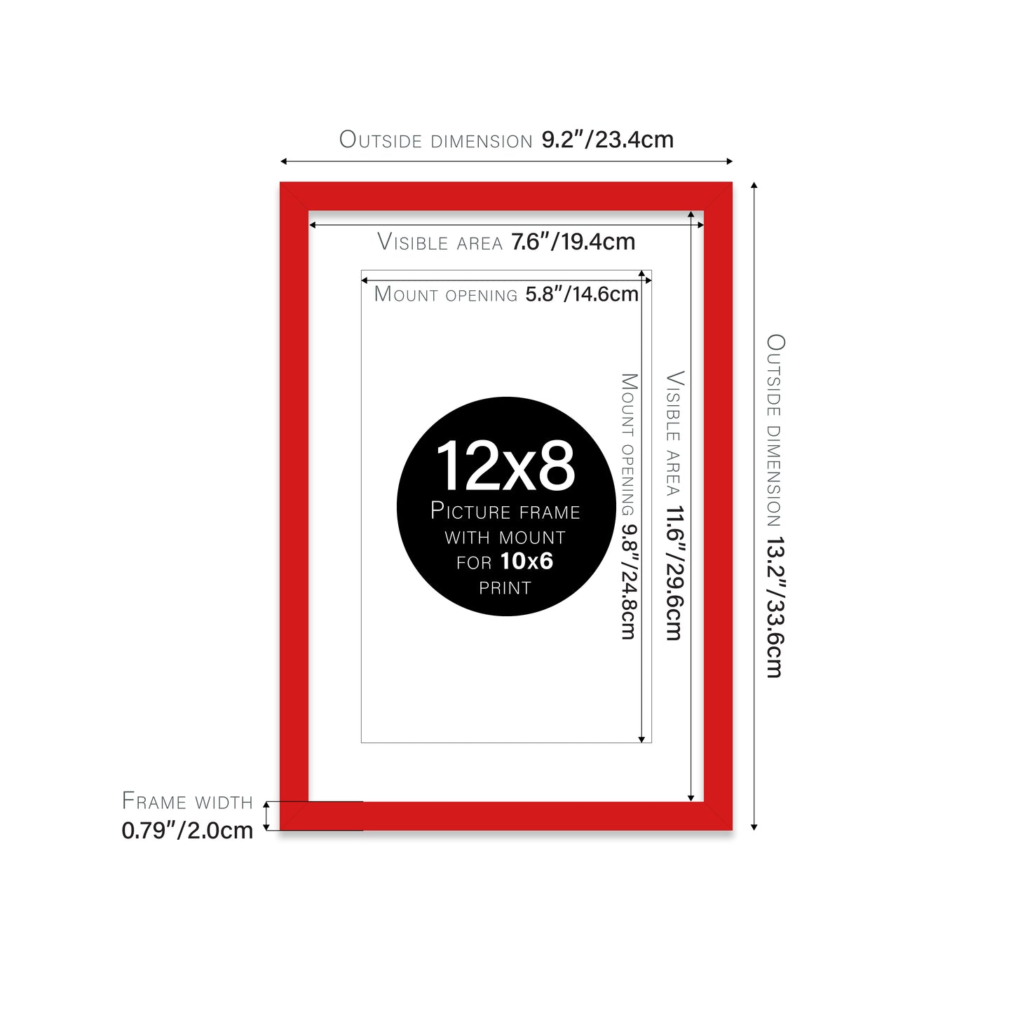 Red Picture Frame 20mm Edge