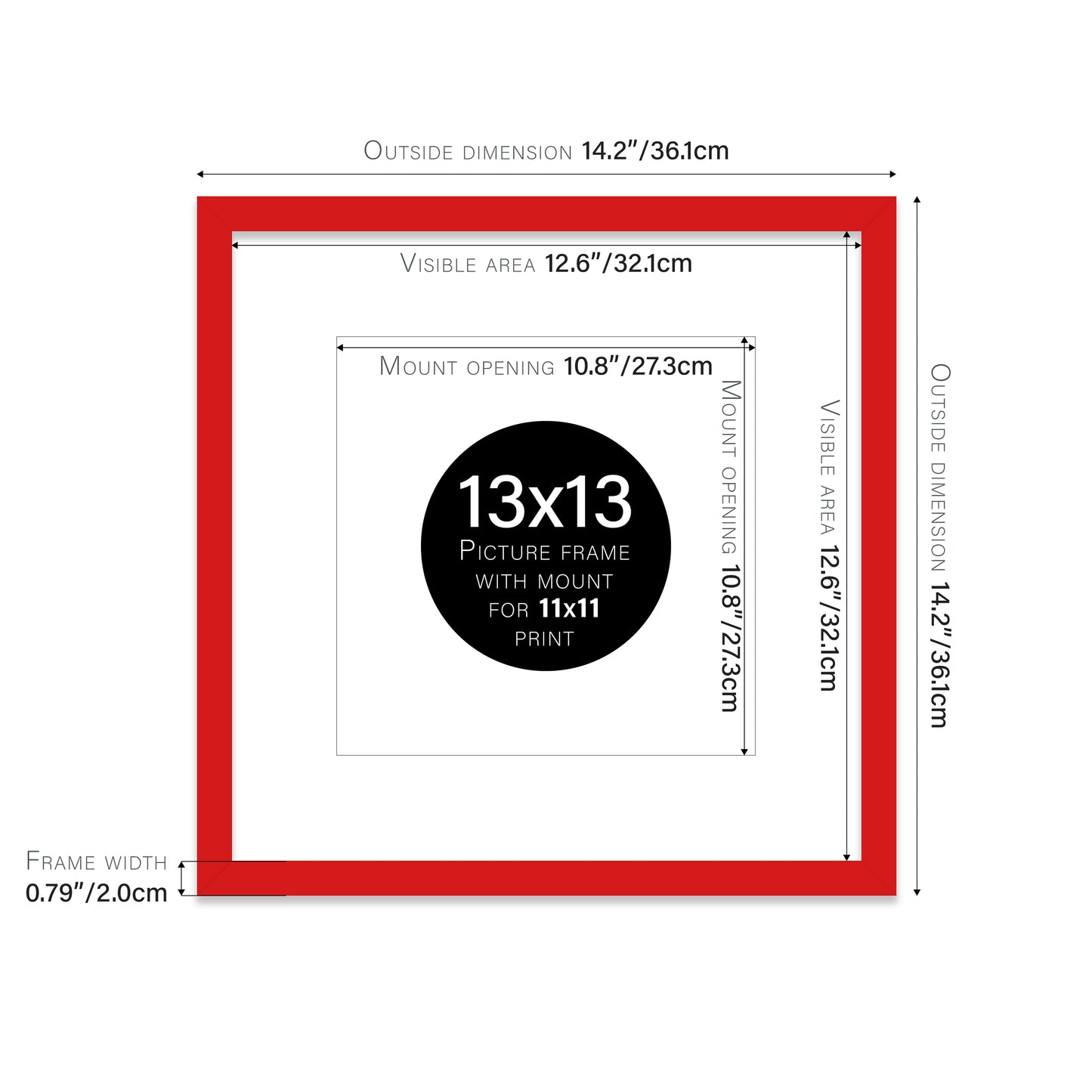 Red Picture Frame 20mm Edge