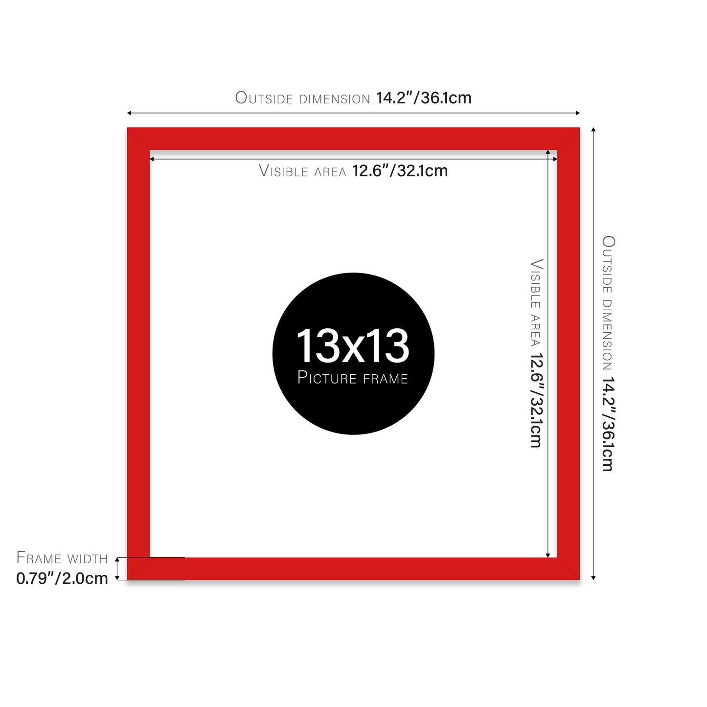Red Picture Frame 20mm Edge