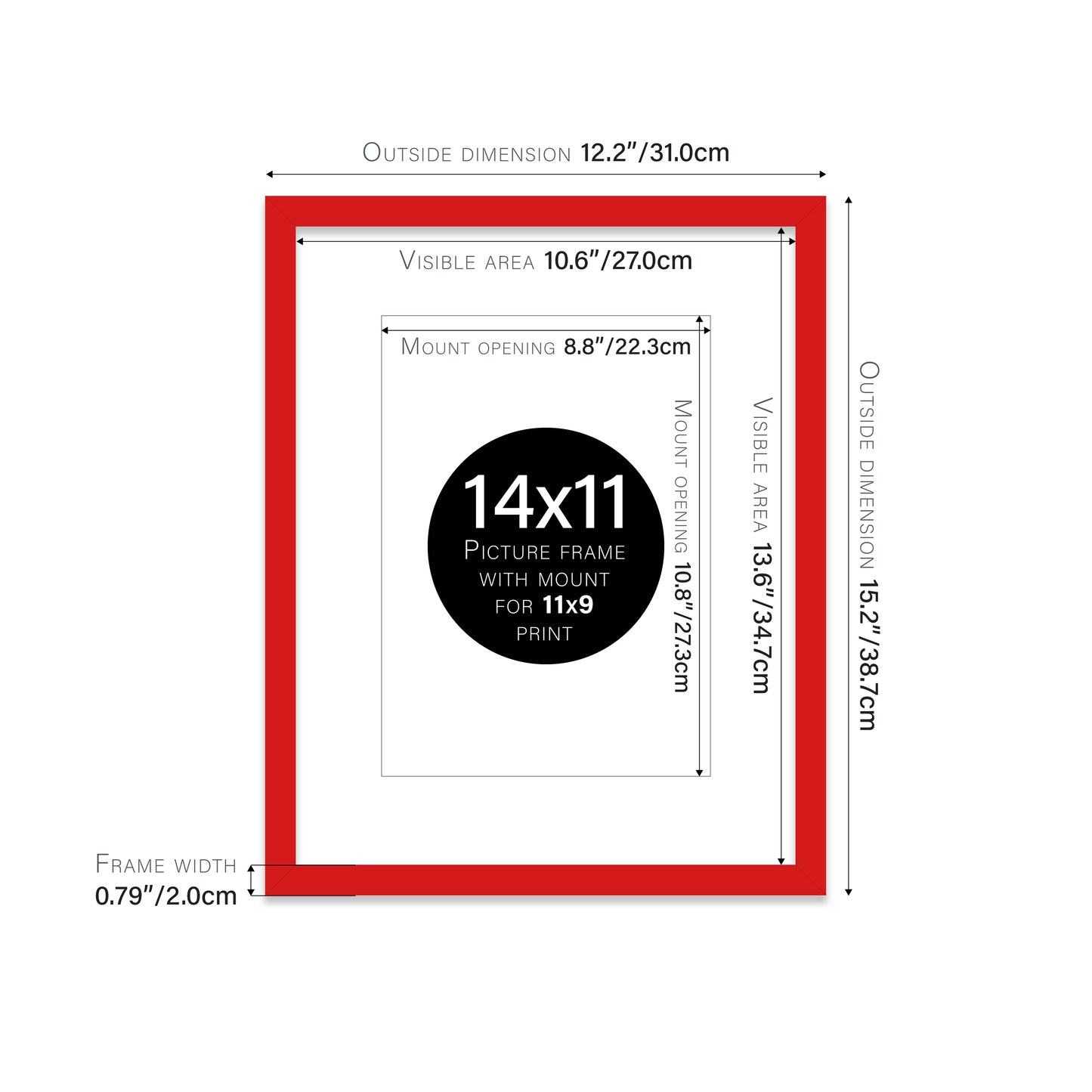 Red Picture Frame 20mm Edge