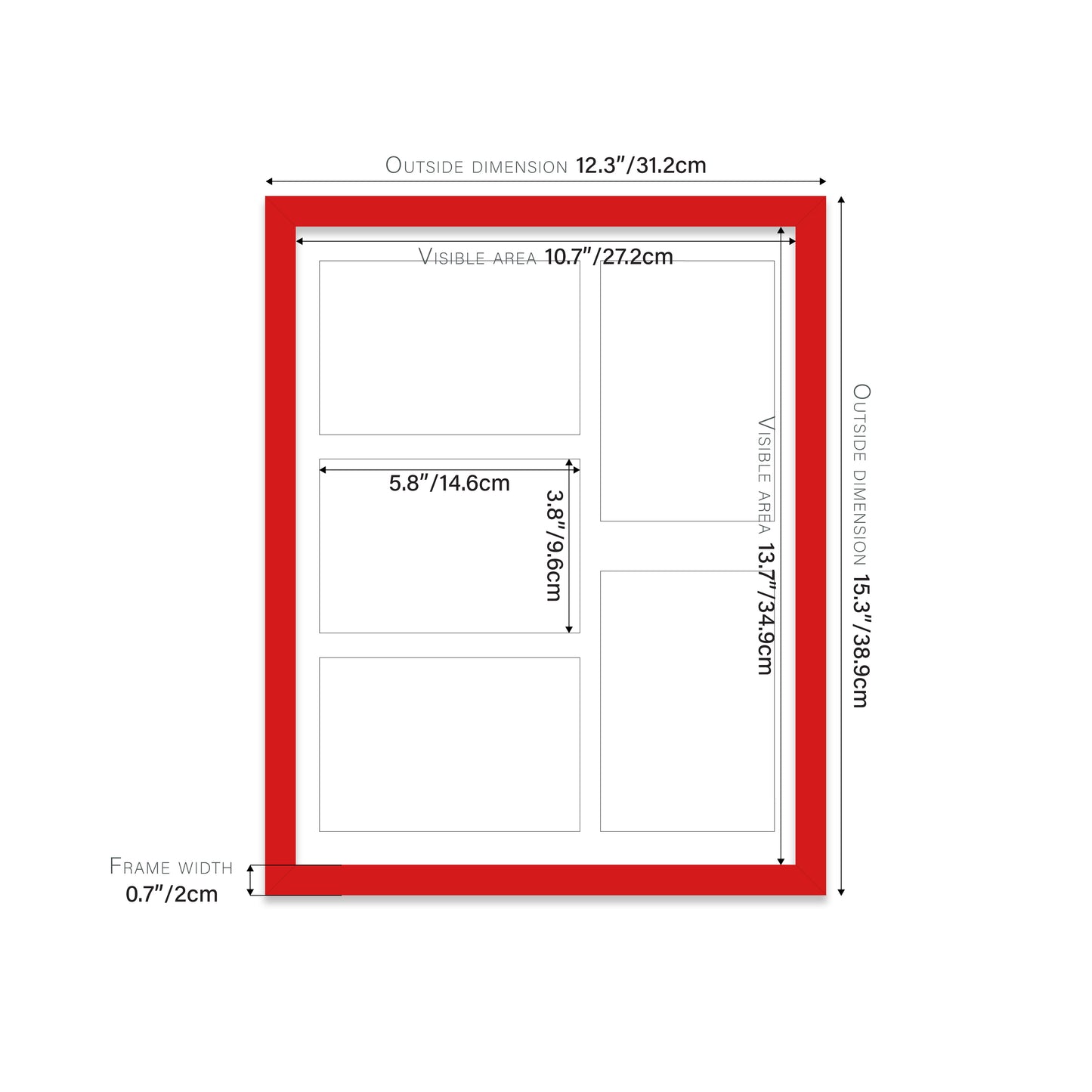 Red Picture Frame 20mm Edge