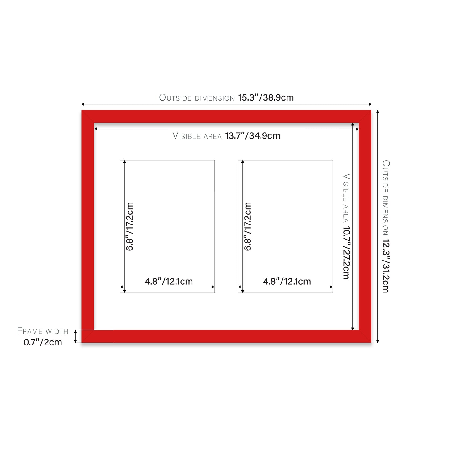 Red Picture Frame 20mm Edge