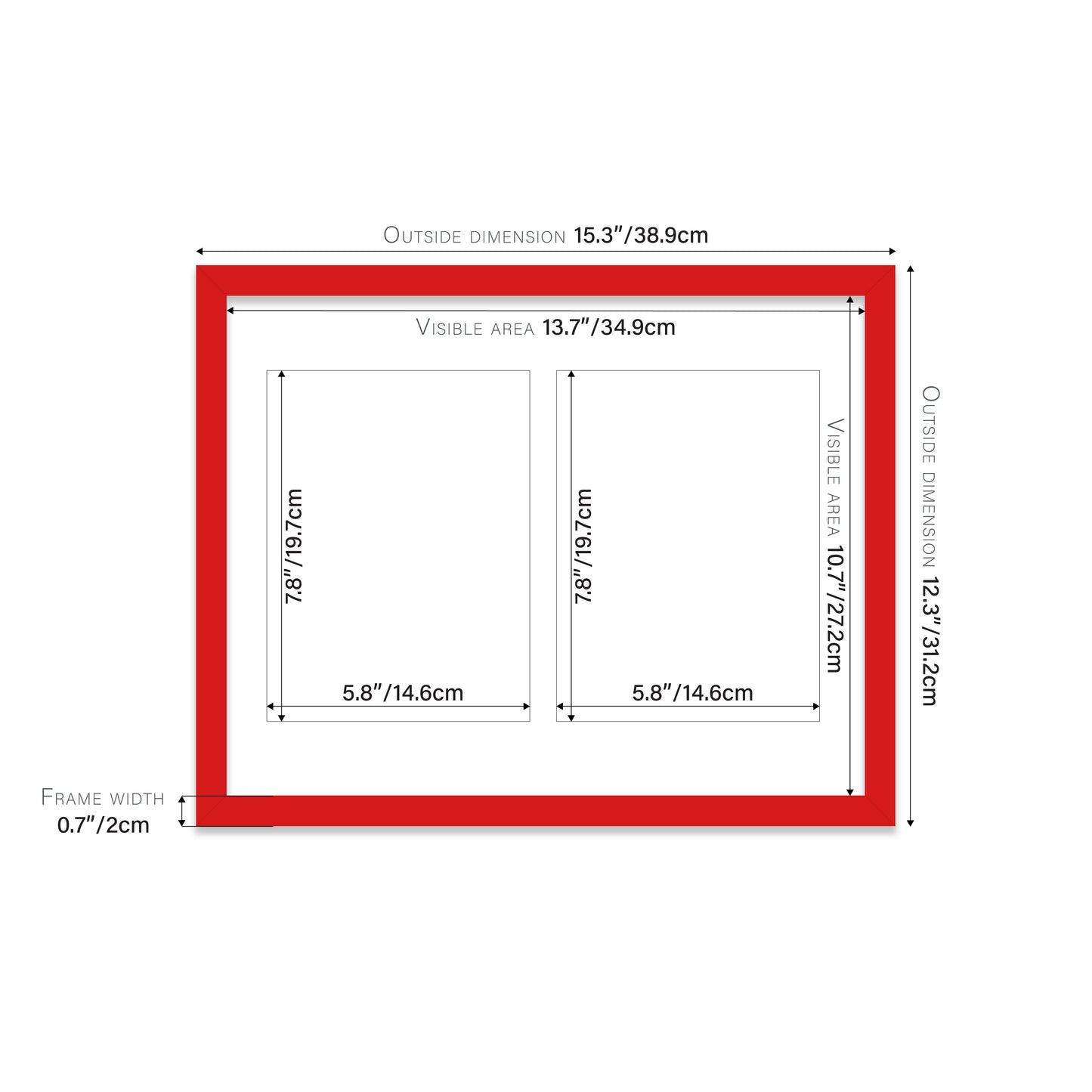 Red Picture Frame 20mm Edge