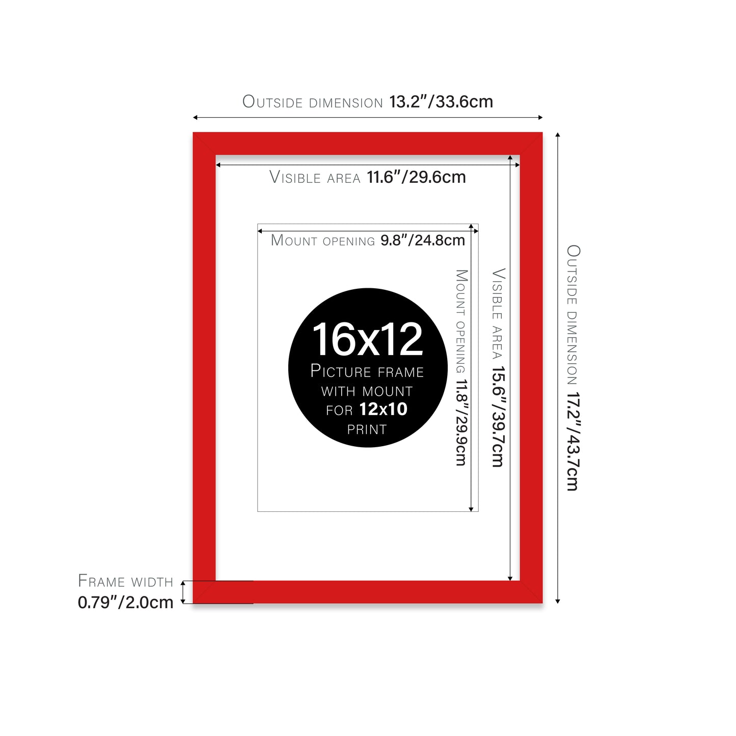 Red Picture Frame 20mm Edge