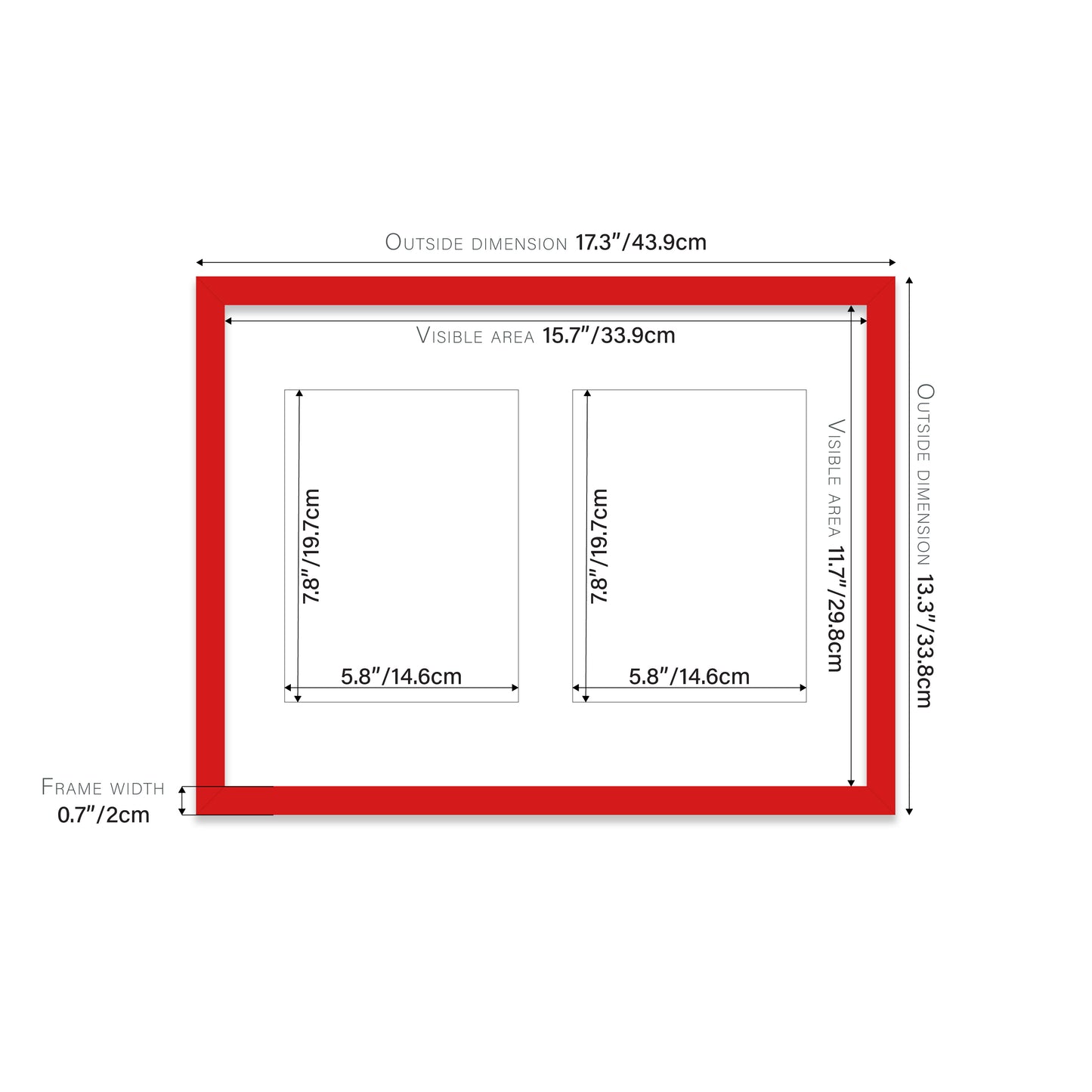 Red Picture Frame 20mm Edge