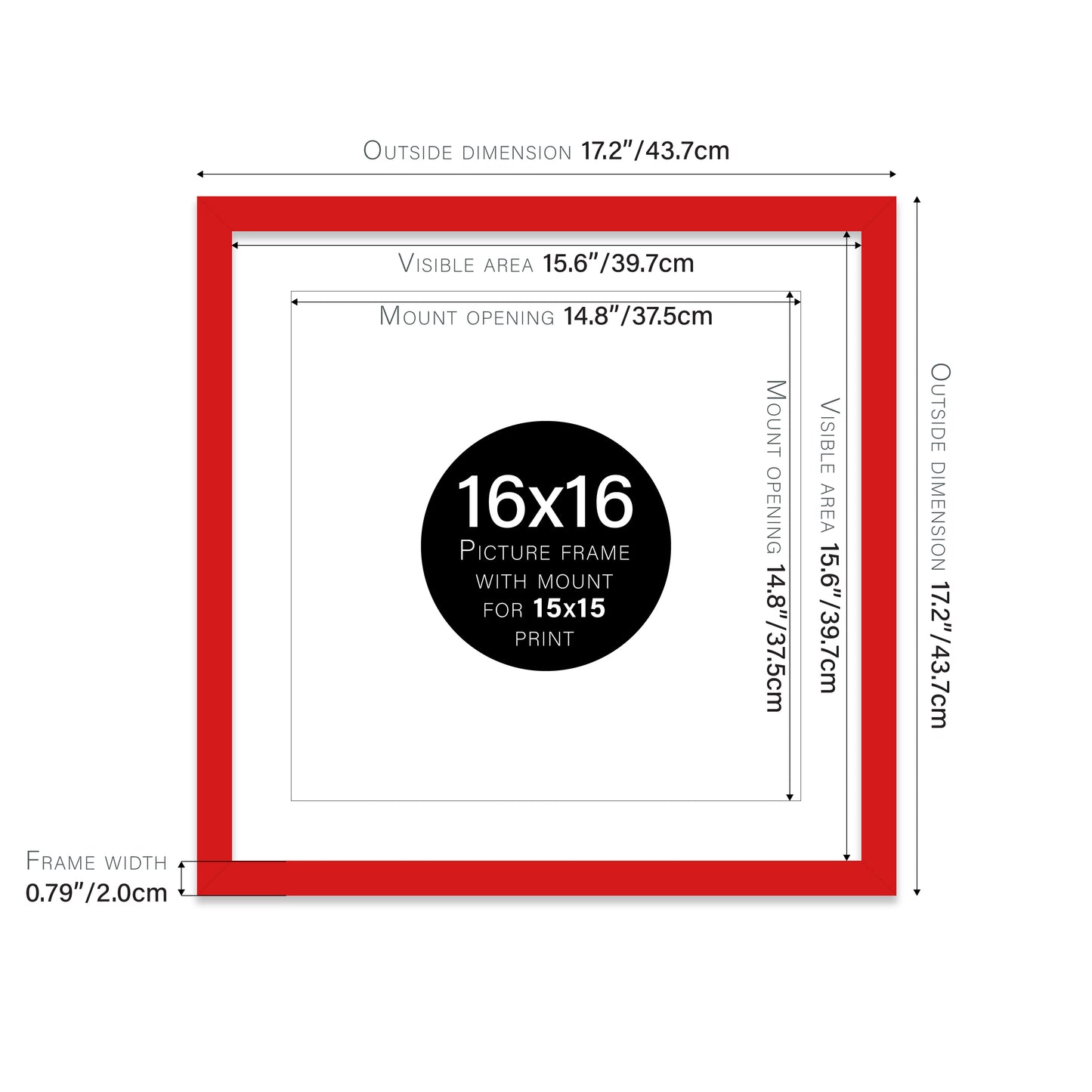 Red Picture Frame 20mm Edge