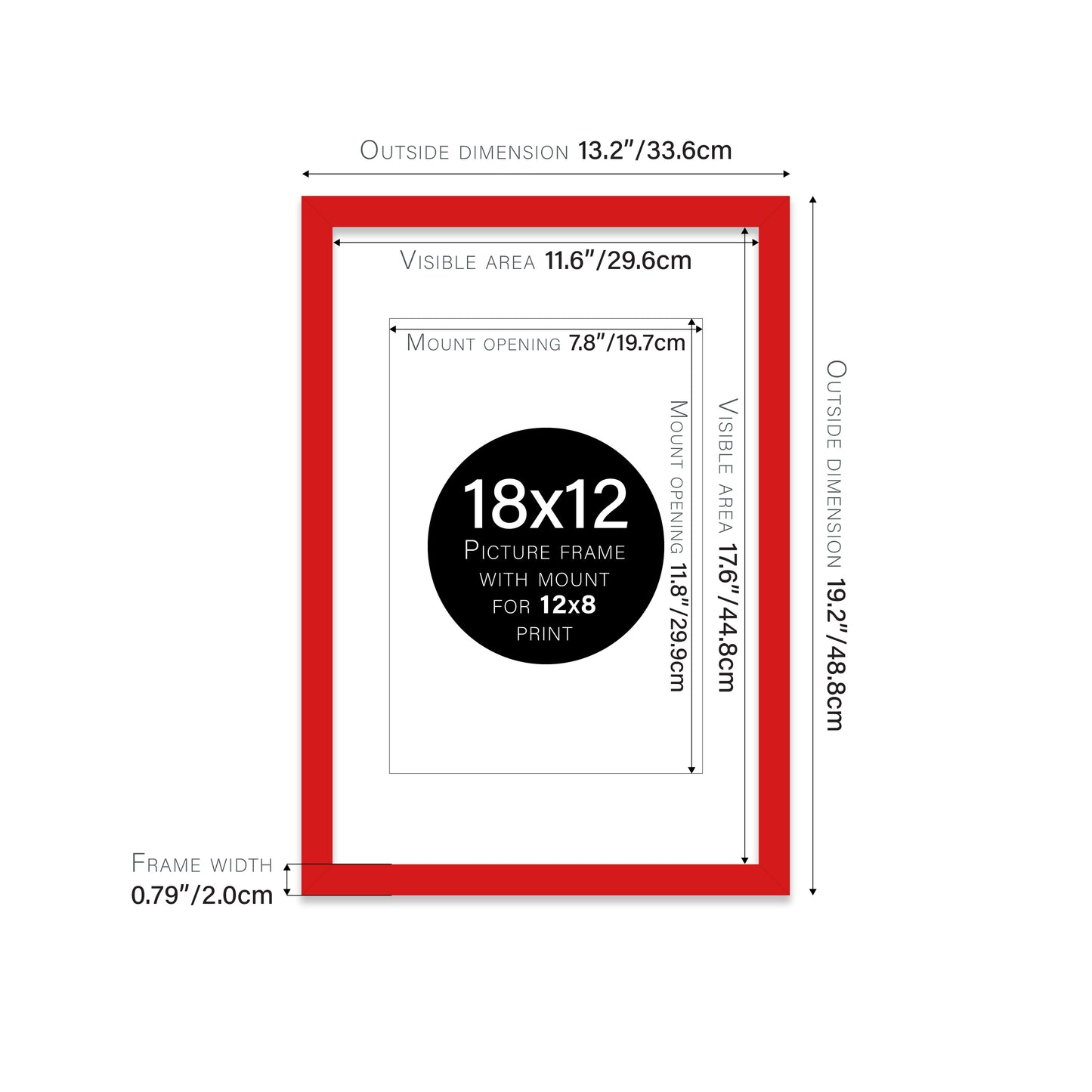 Red Picture Frame 20mm Edge