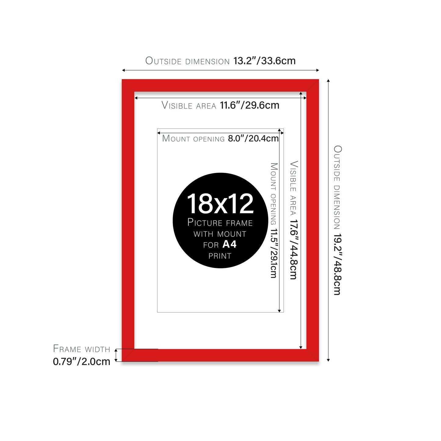 Red Picture Frame 20mm Edge