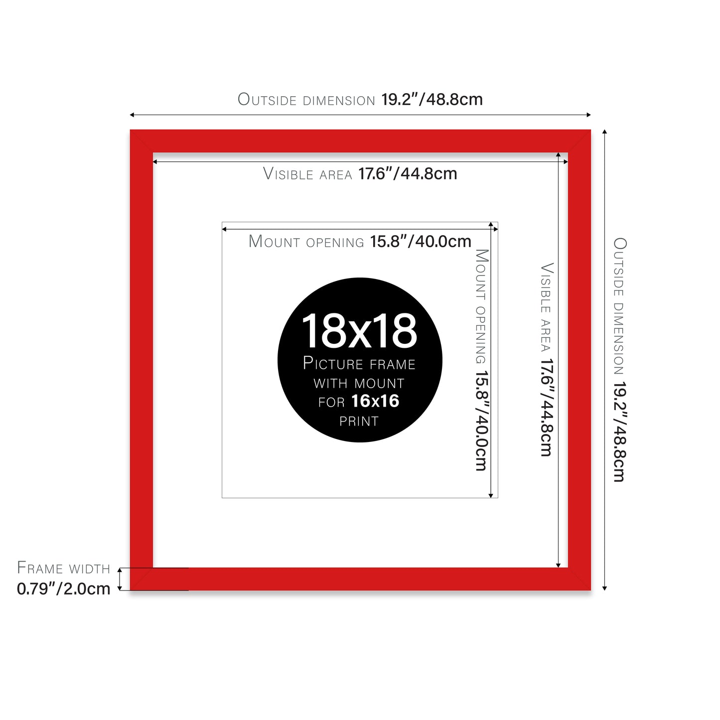Red Picture Frame 20mm Edge