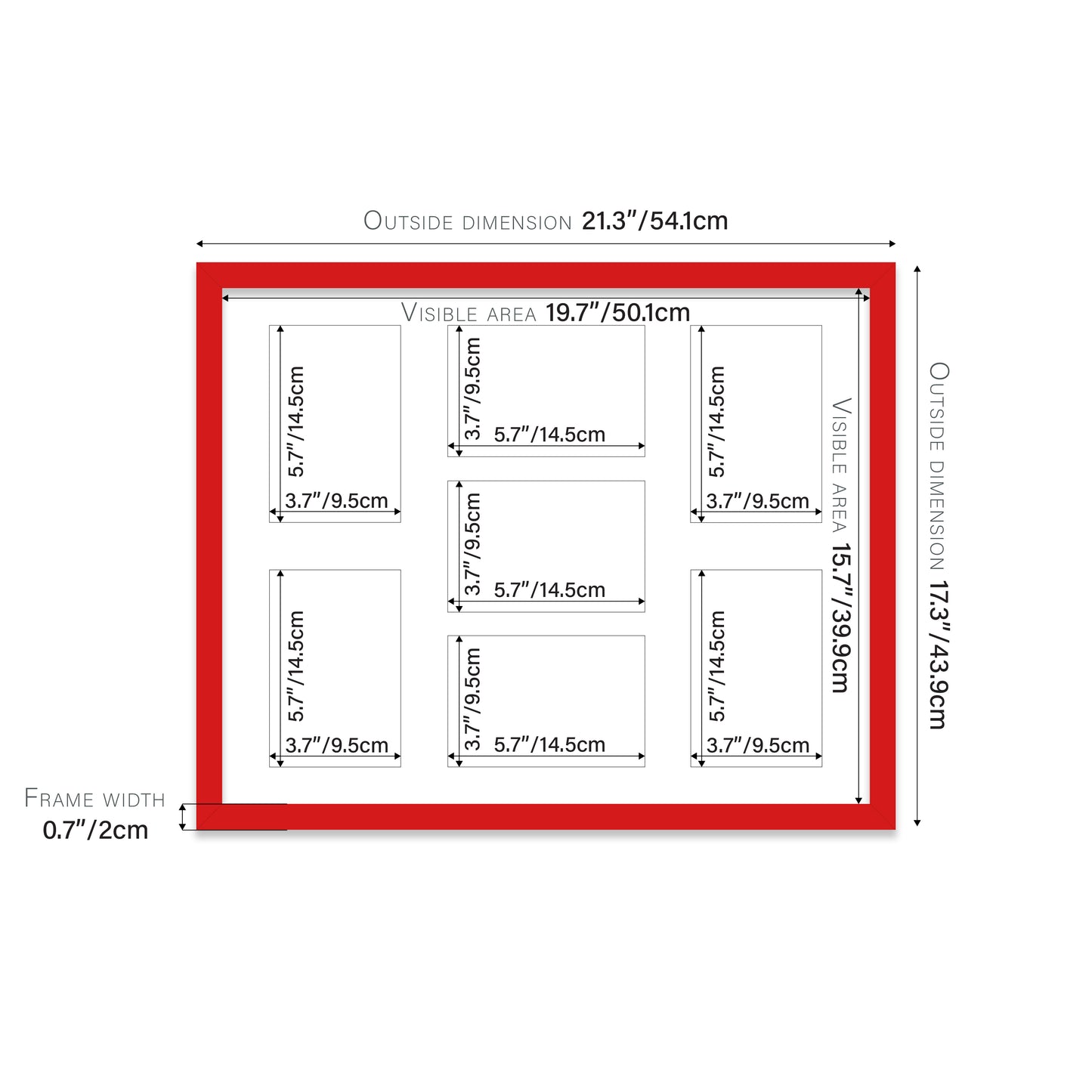 Red Picture Frame 20mm Edge