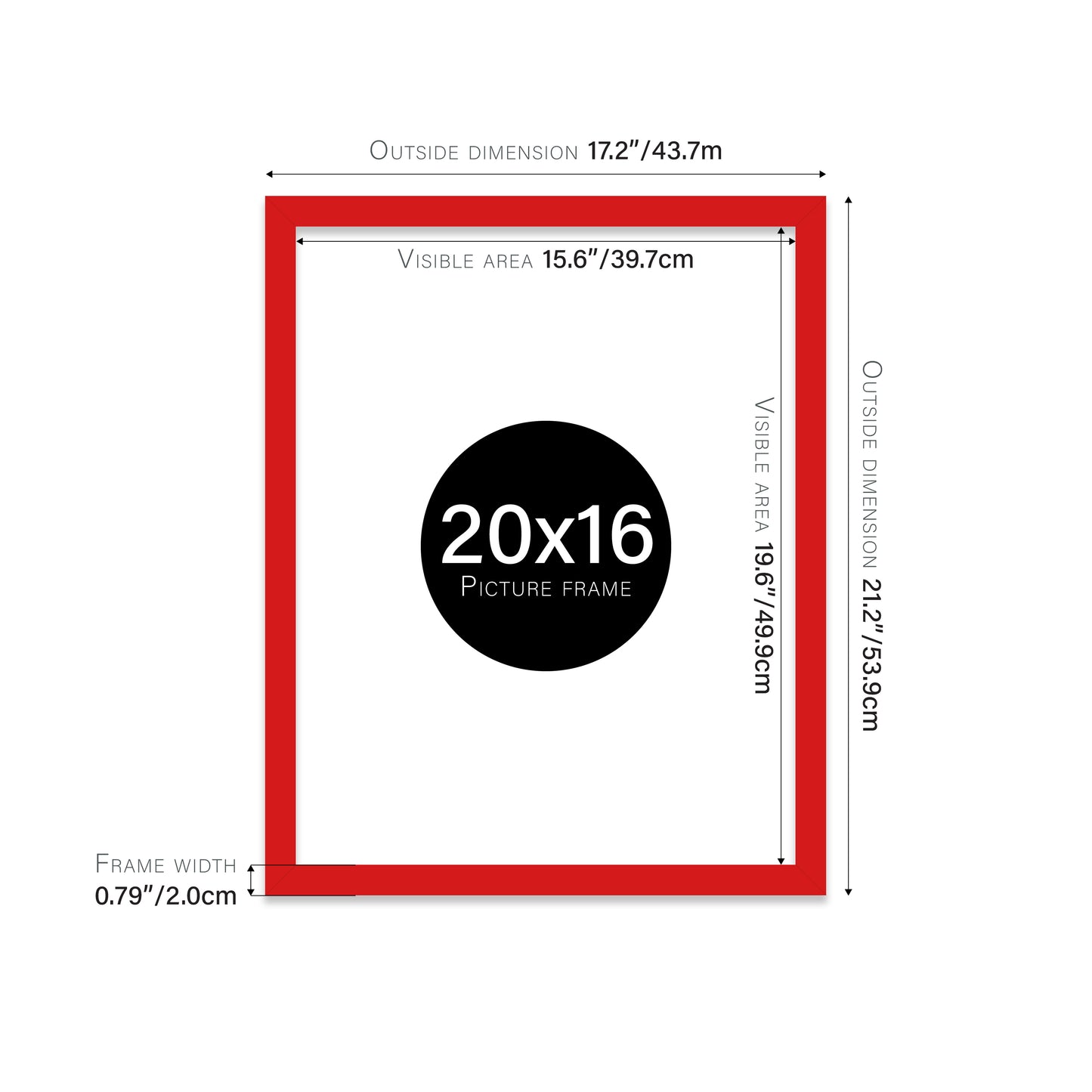 Red Picture Frame 20mm Edge