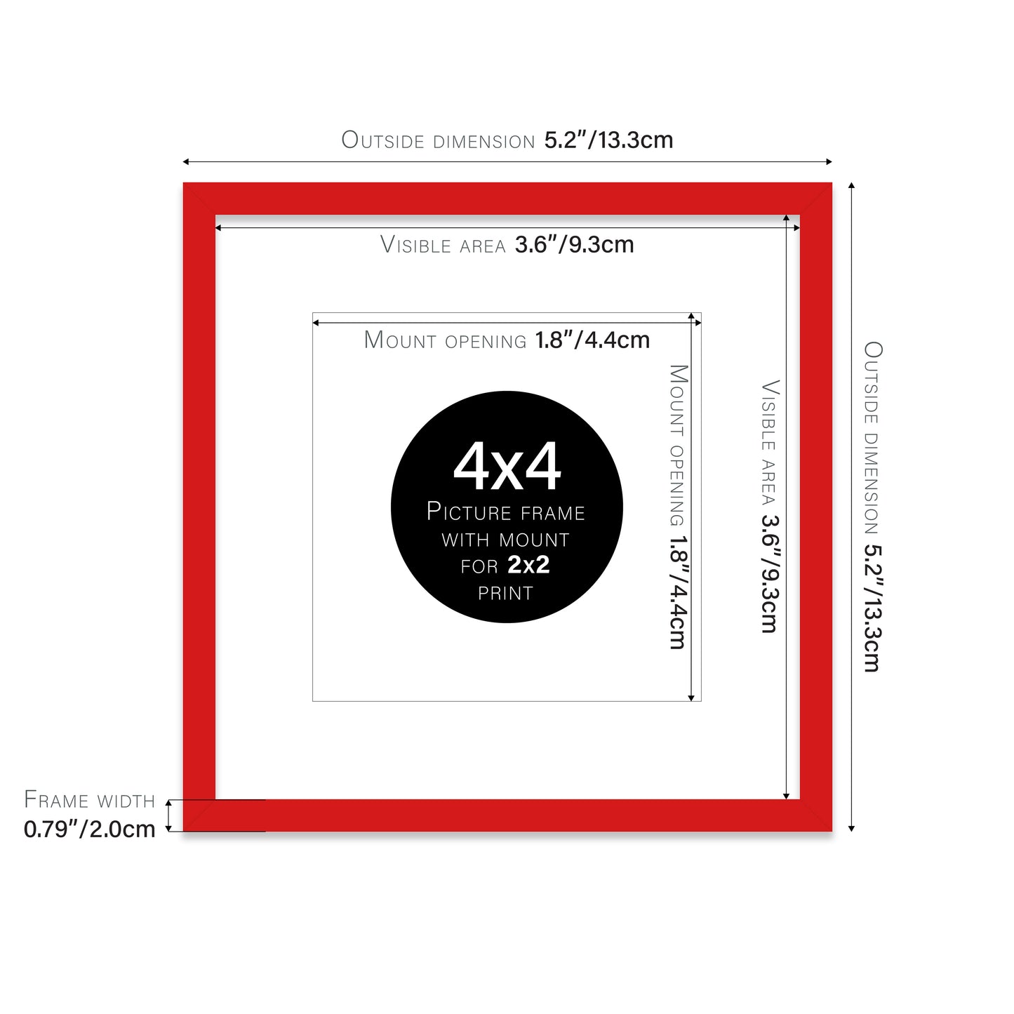 Red Picture Frame 20mm Edge