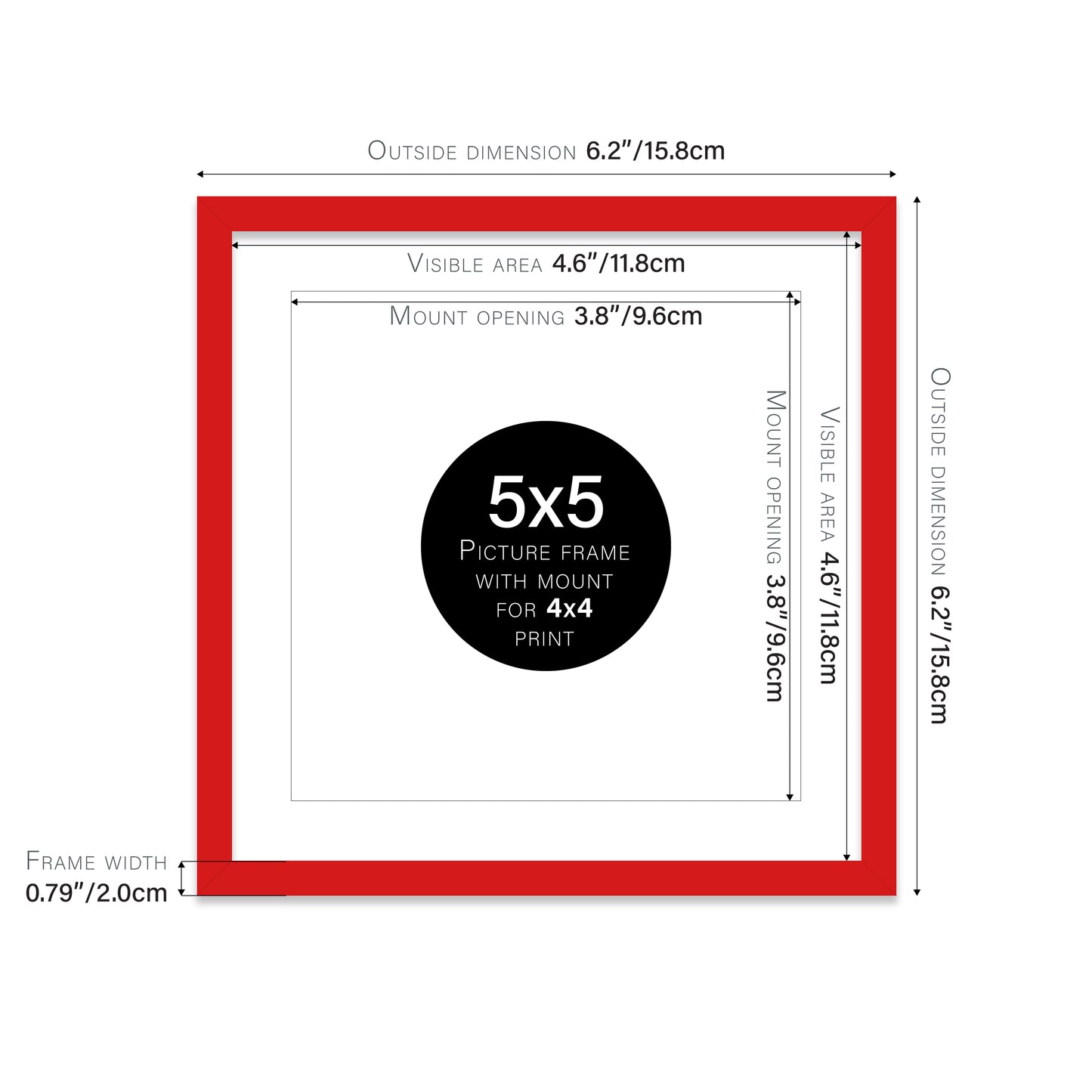 Red Picture Frame 20mm Edge
