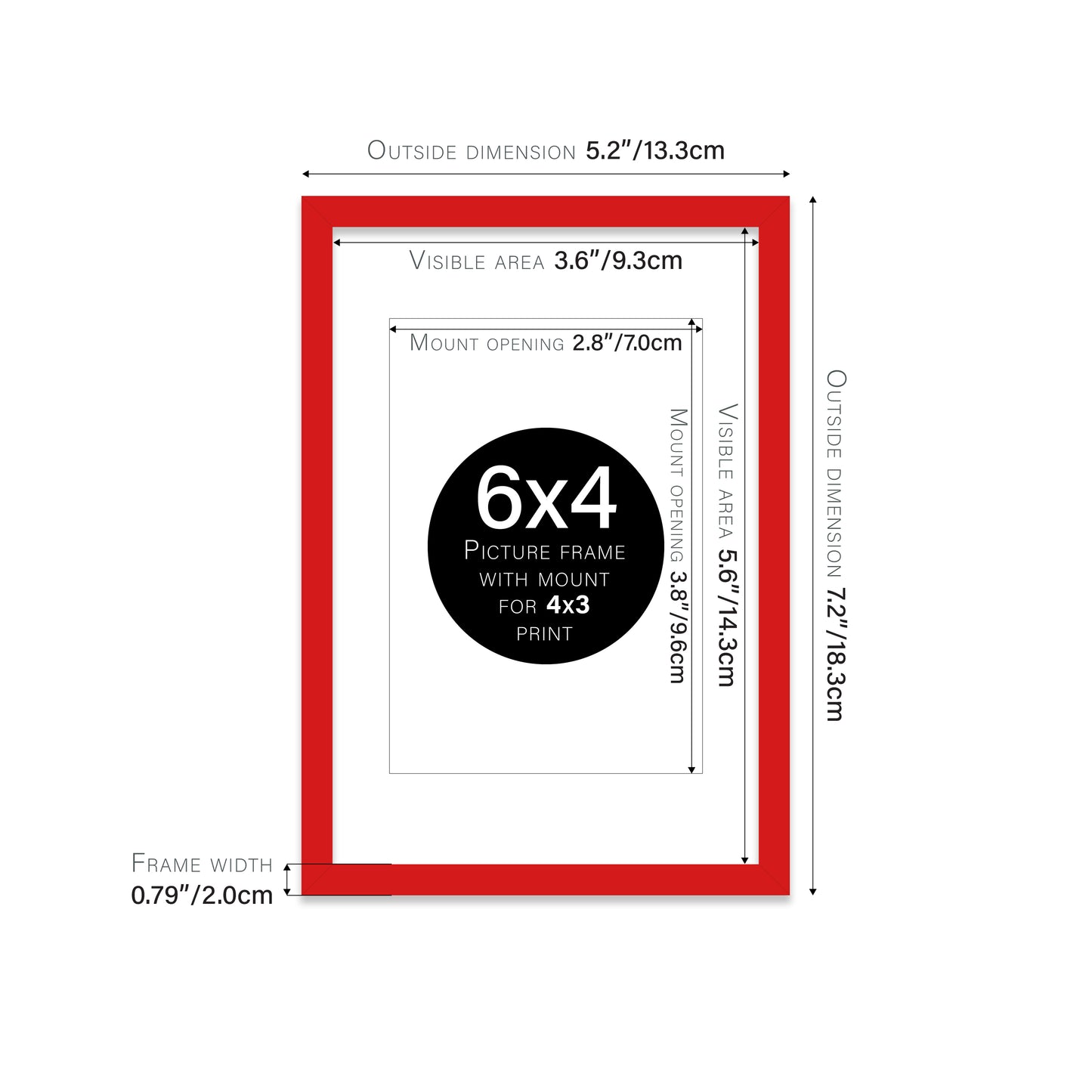Red Picture Frame 20mm Edge