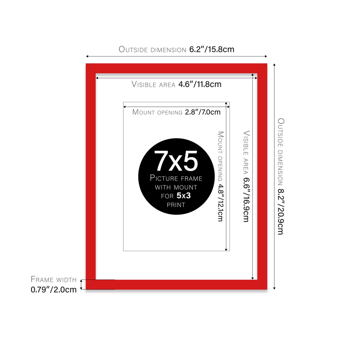 Red Picture Frame 20mm Edge