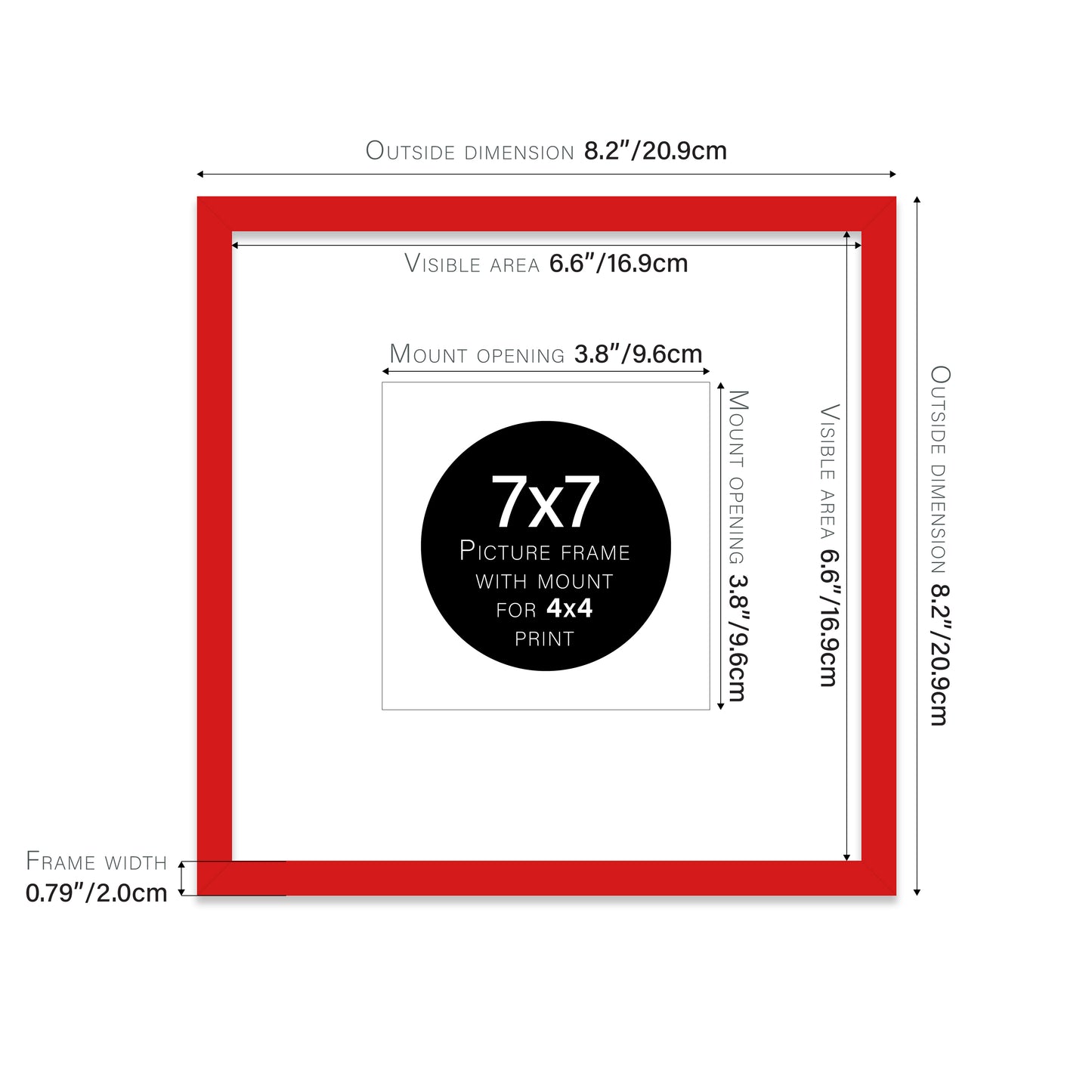 Red Picture Frame 20mm Edge