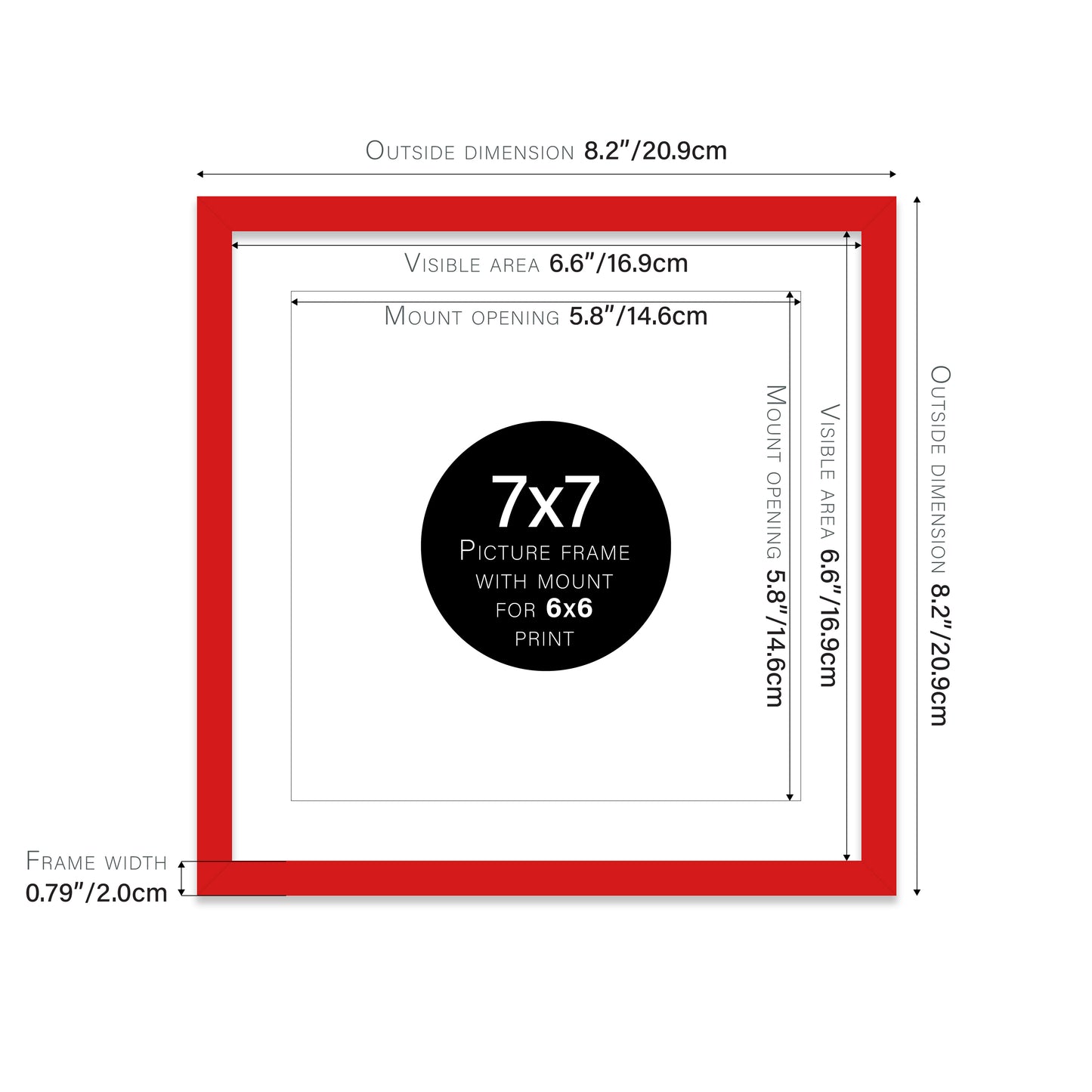 Red Picture Frame 20mm Edge
