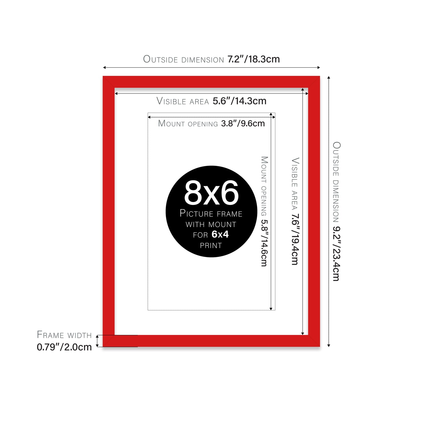 Red Picture Frame 20mm Edge