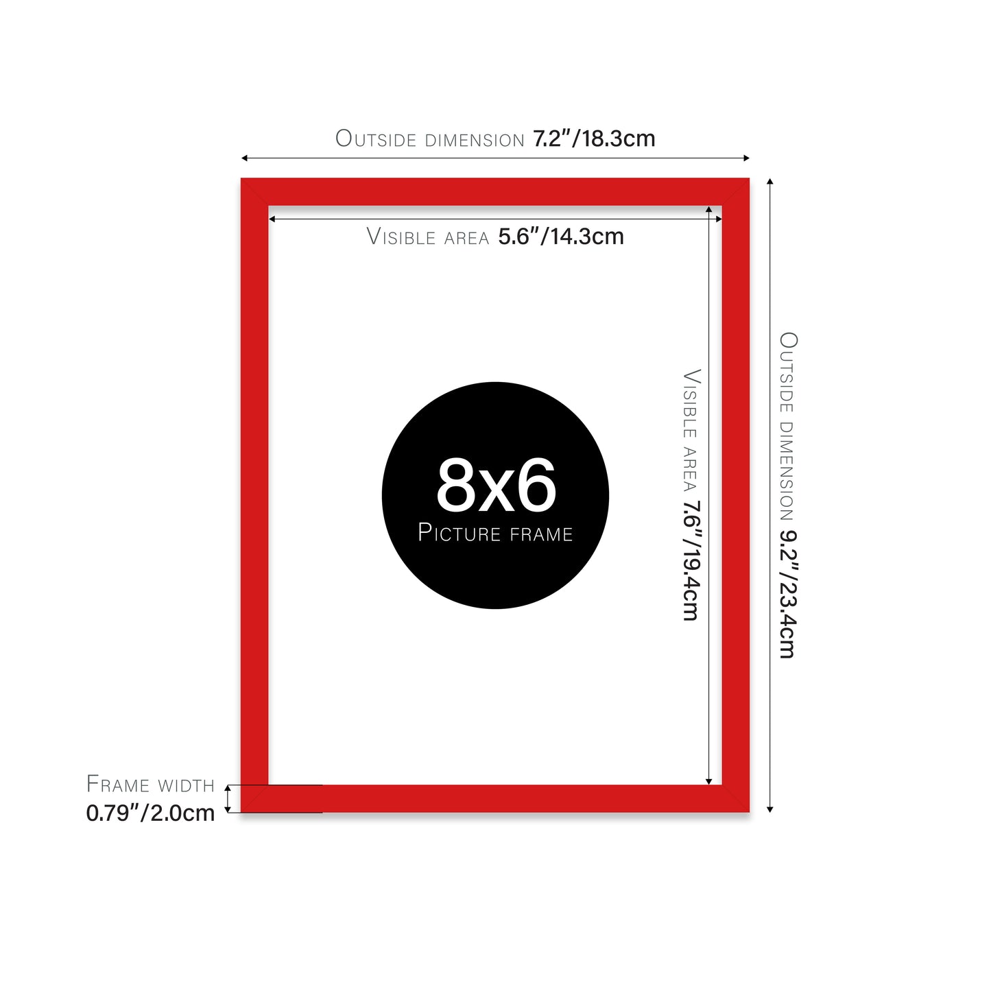 Red Picture Frame 20mm Edge