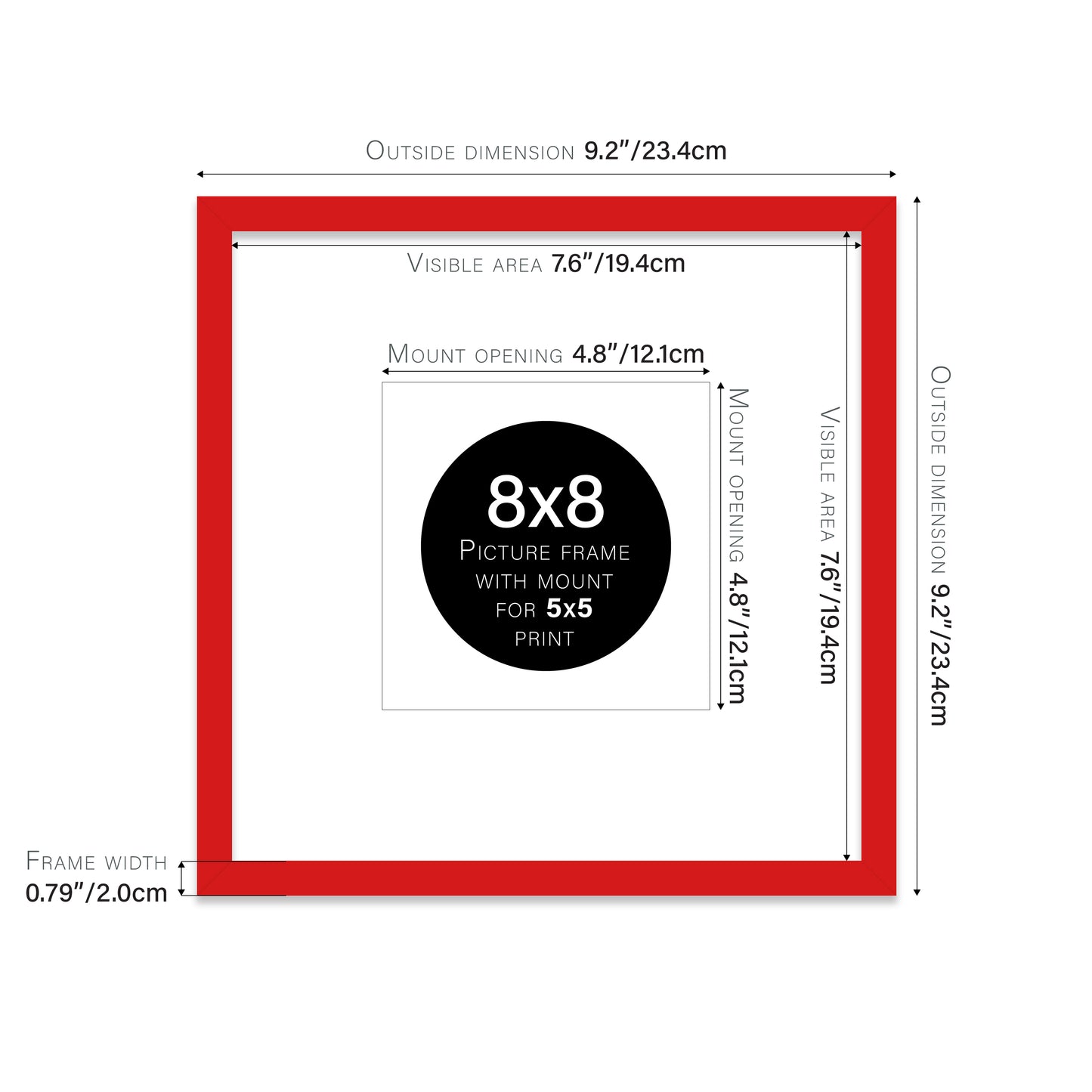 Red Picture Frame 20mm Edge