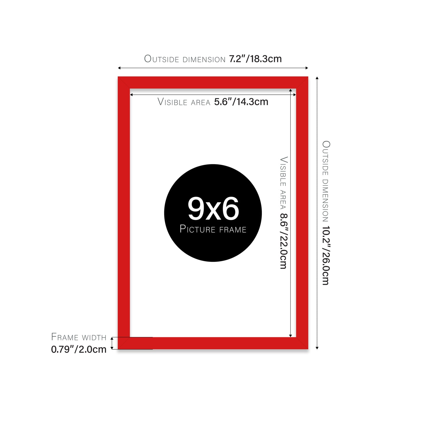 Red Picture Frame 20mm Edge
