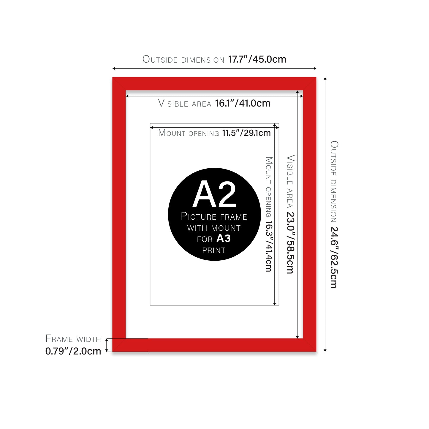 Red Picture Frame 20mm Edge