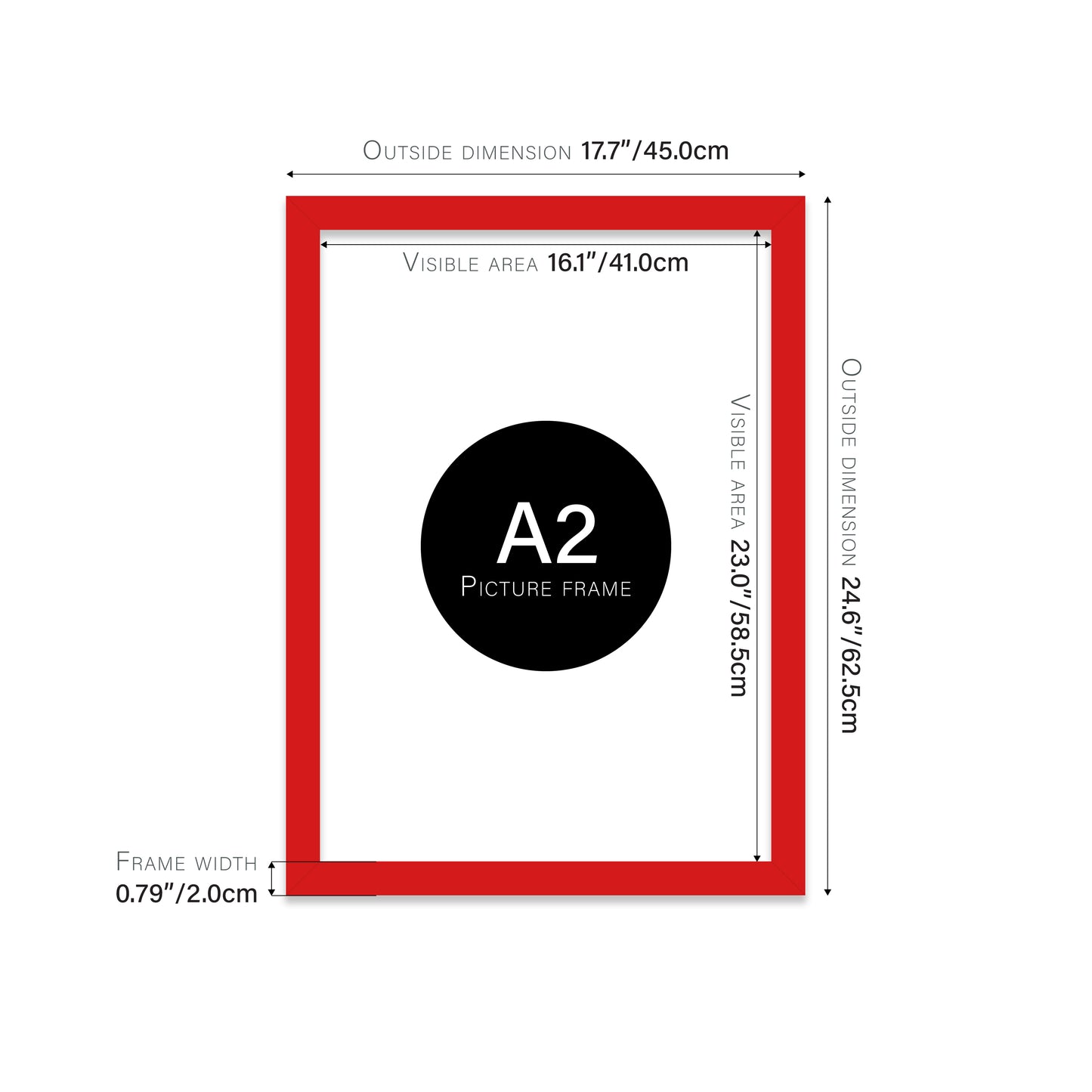 Red Picture Frame 20mm Edge