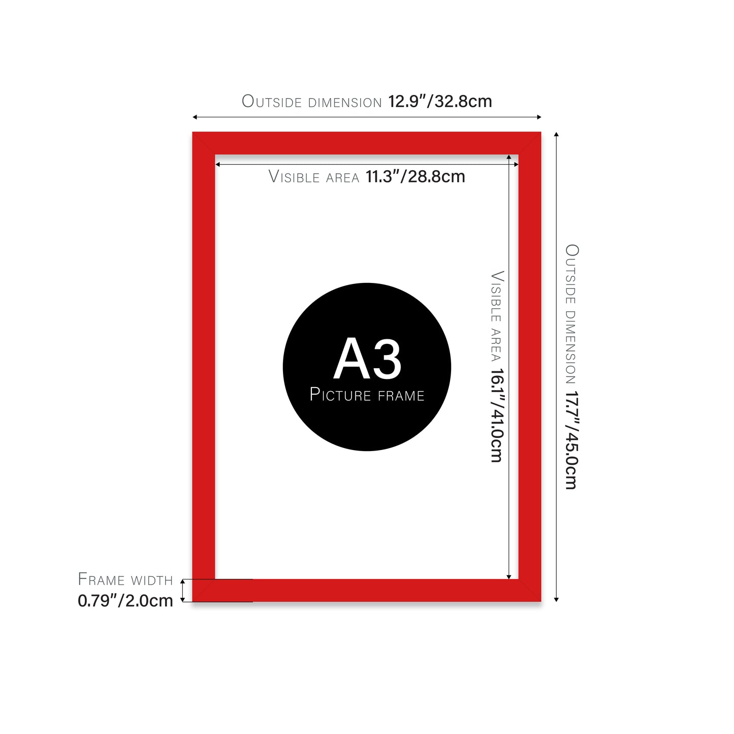 Red Picture Frame 20mm Edge