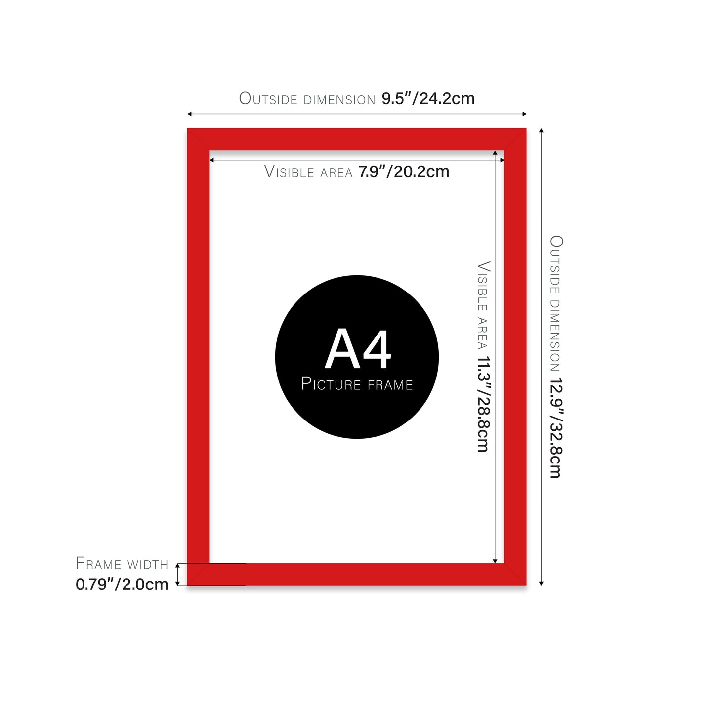 Red Picture Frame 20mm Edge