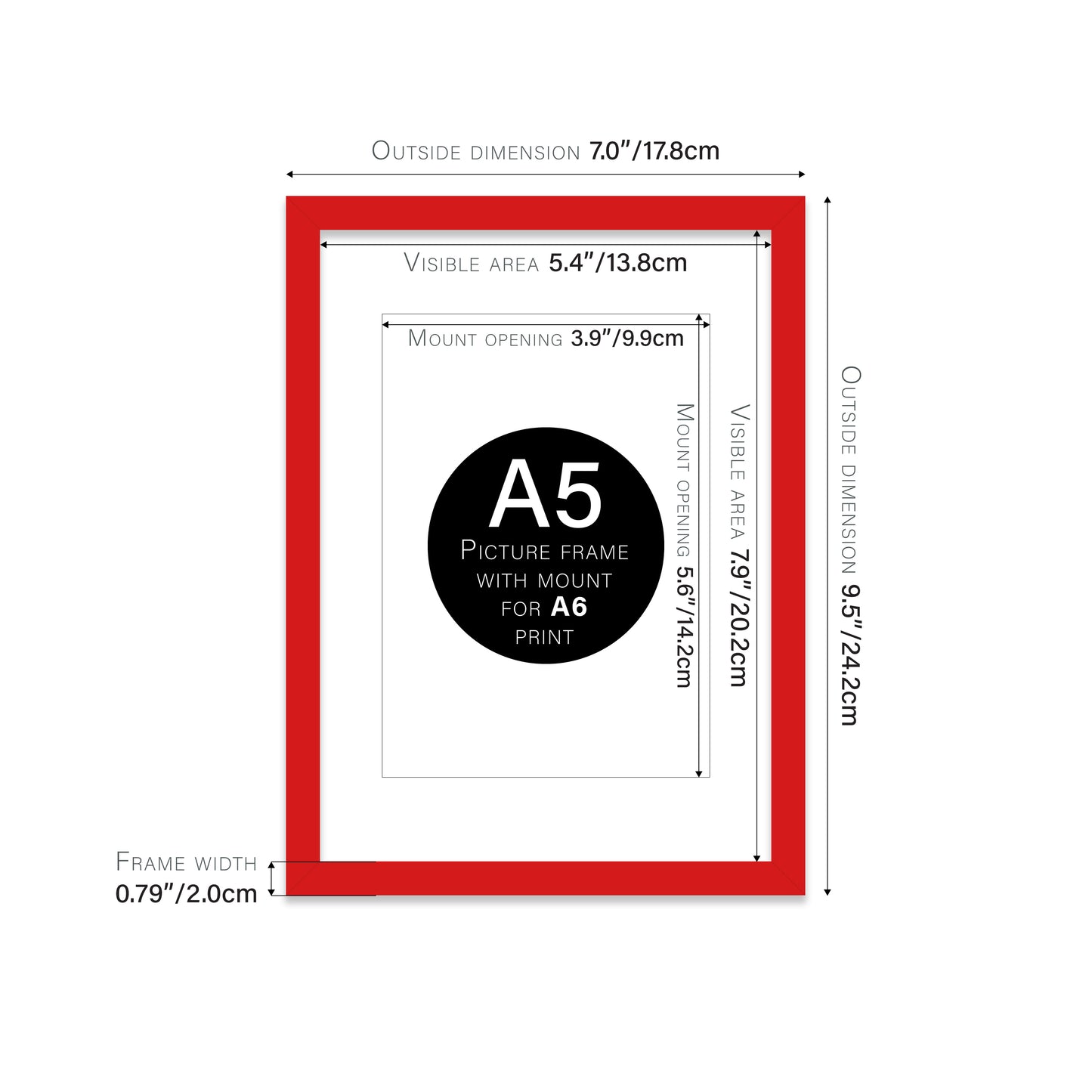 Red Picture Frame 20mm Edge