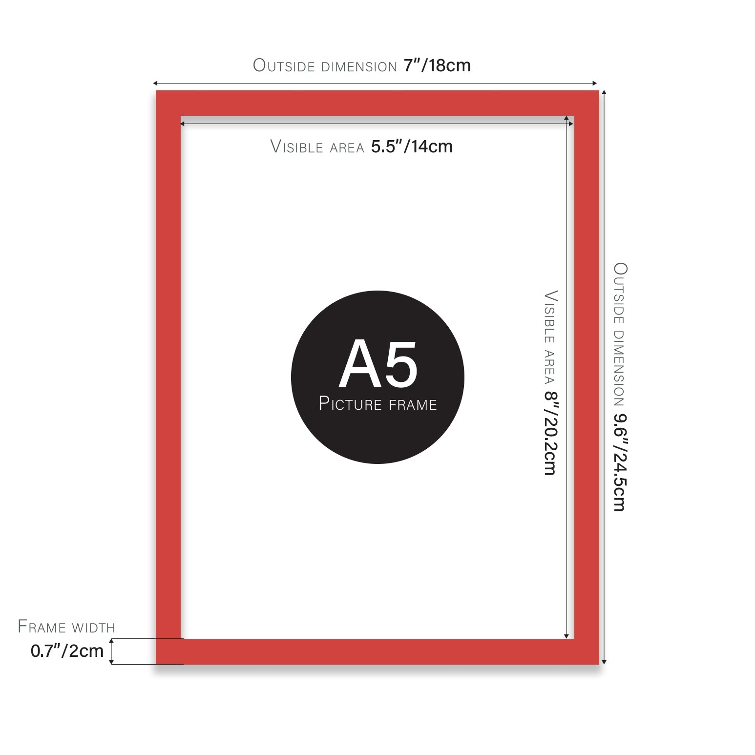 Red A5 bulk photo frames