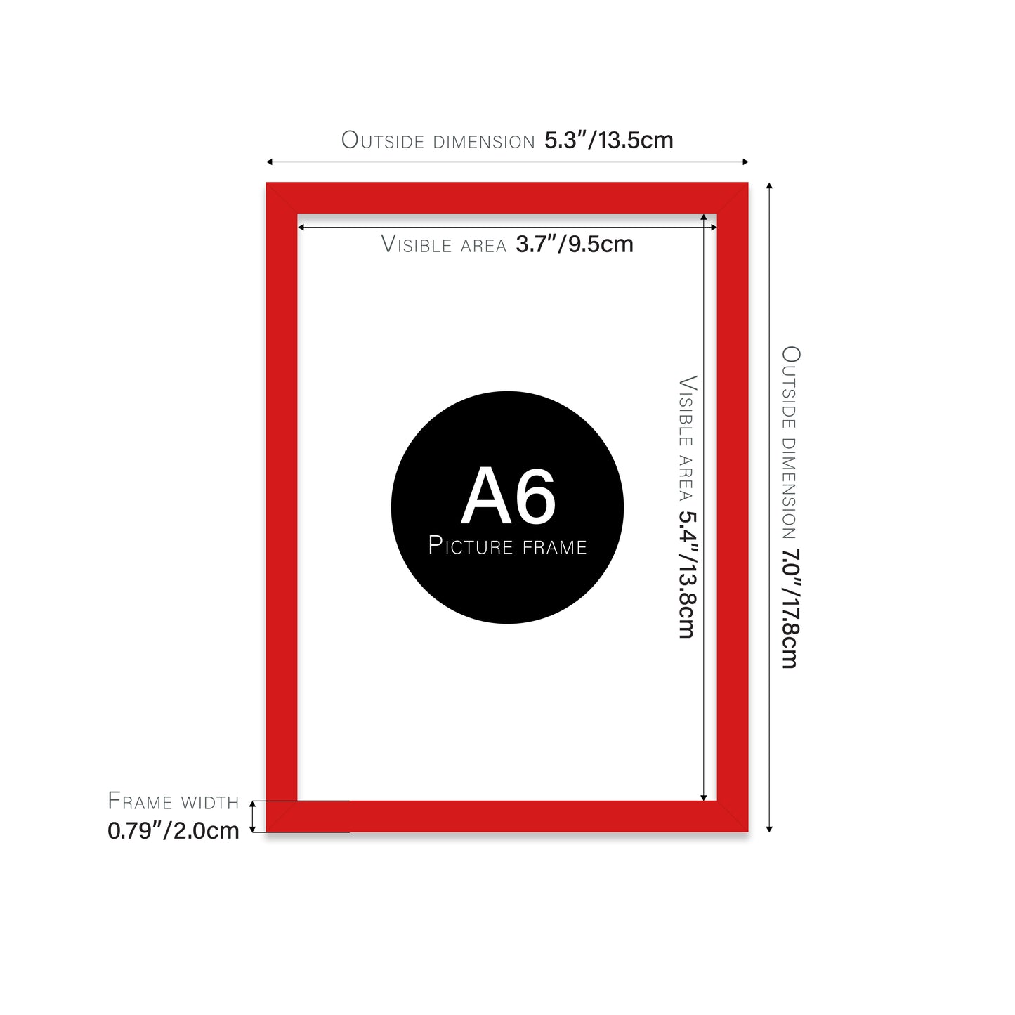 Red Picture Frame 20mm Edge