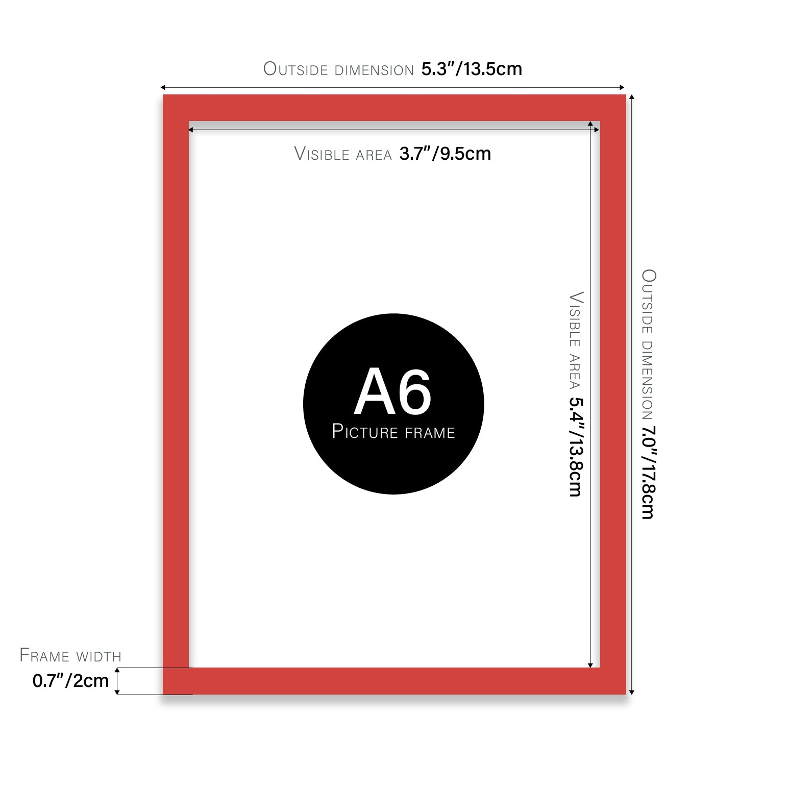 Red A6 Picture Frame b2b