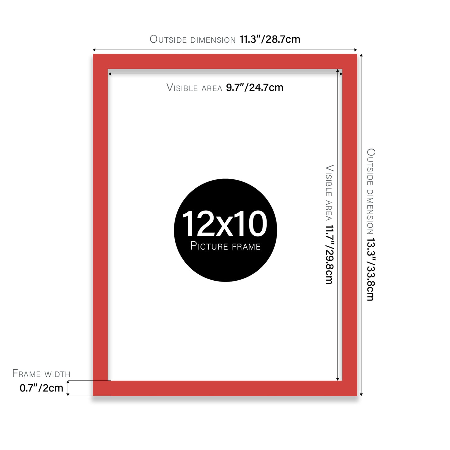 Red 12x10" affordable wholesale frames for wall art