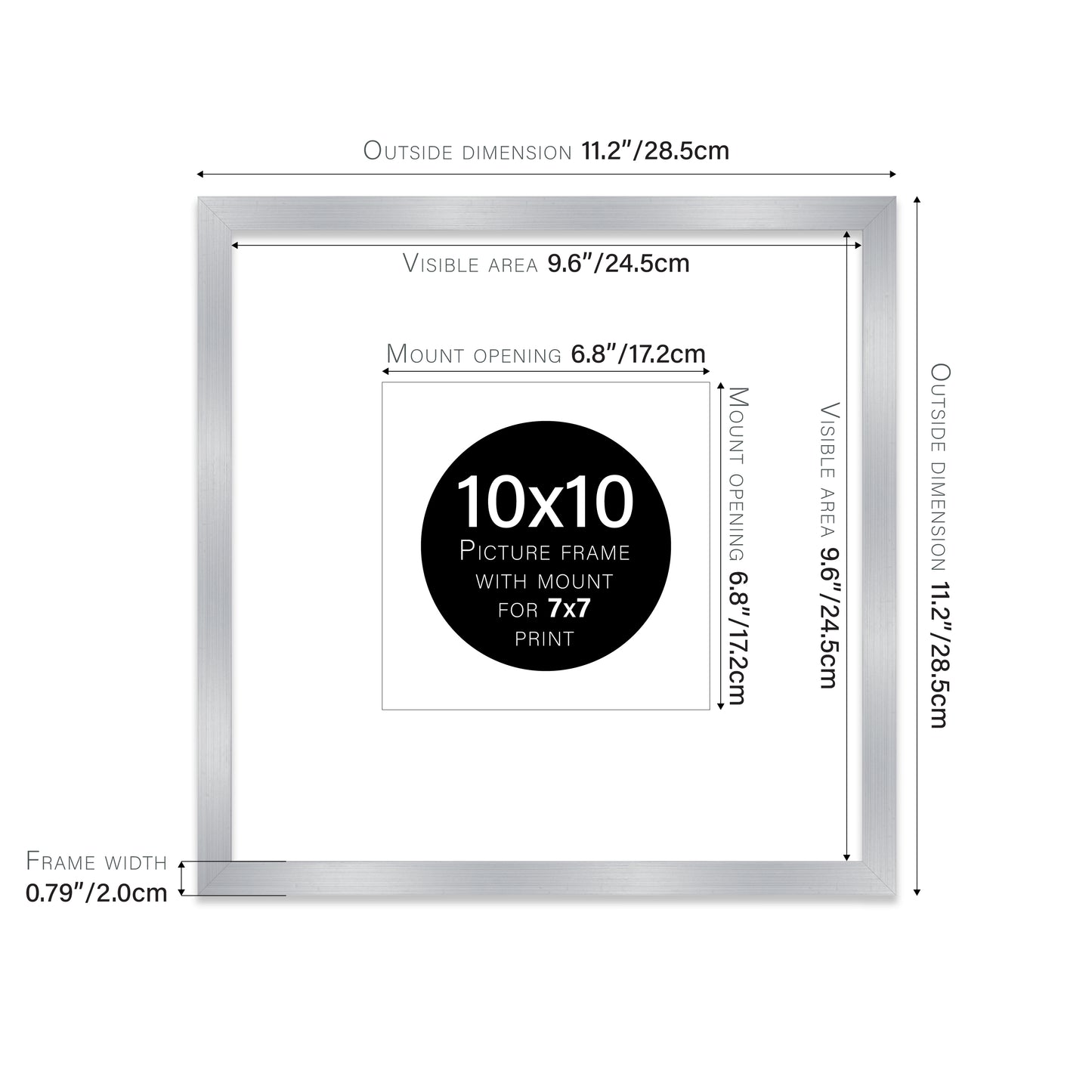 Silver Picture Frame 20mm Edge