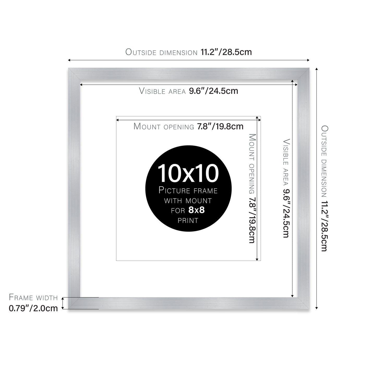 Silver Picture Frame 20mm Edge