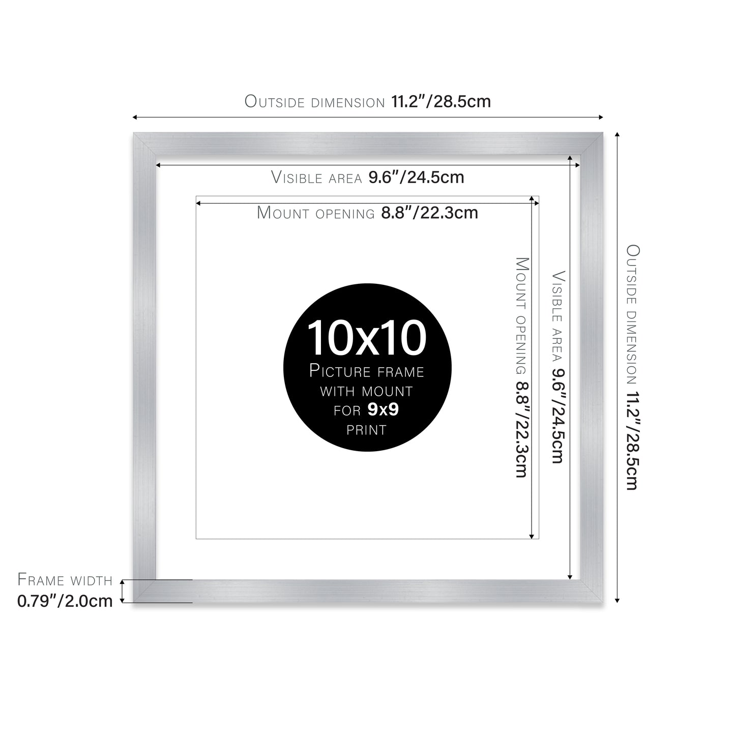 Silver Picture Frame 20mm Edge