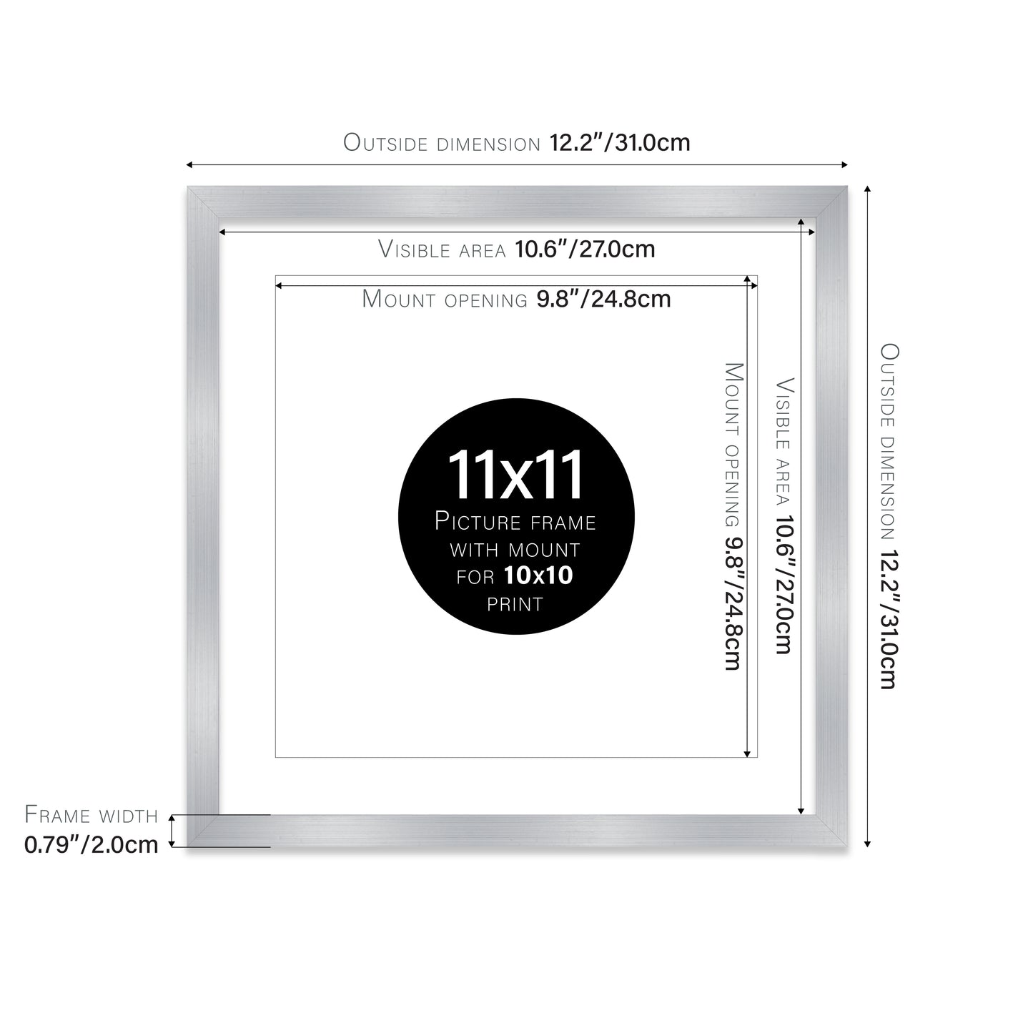Silver Picture Frame 20mm Edge
