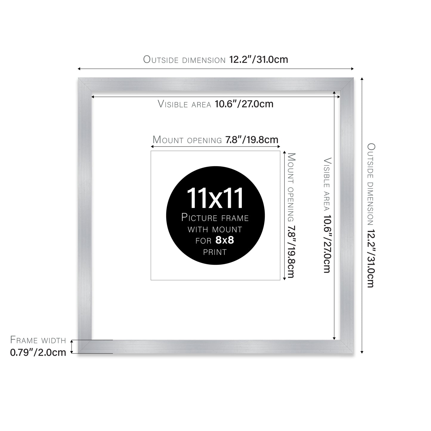 Silver Picture Frame 20mm Edge