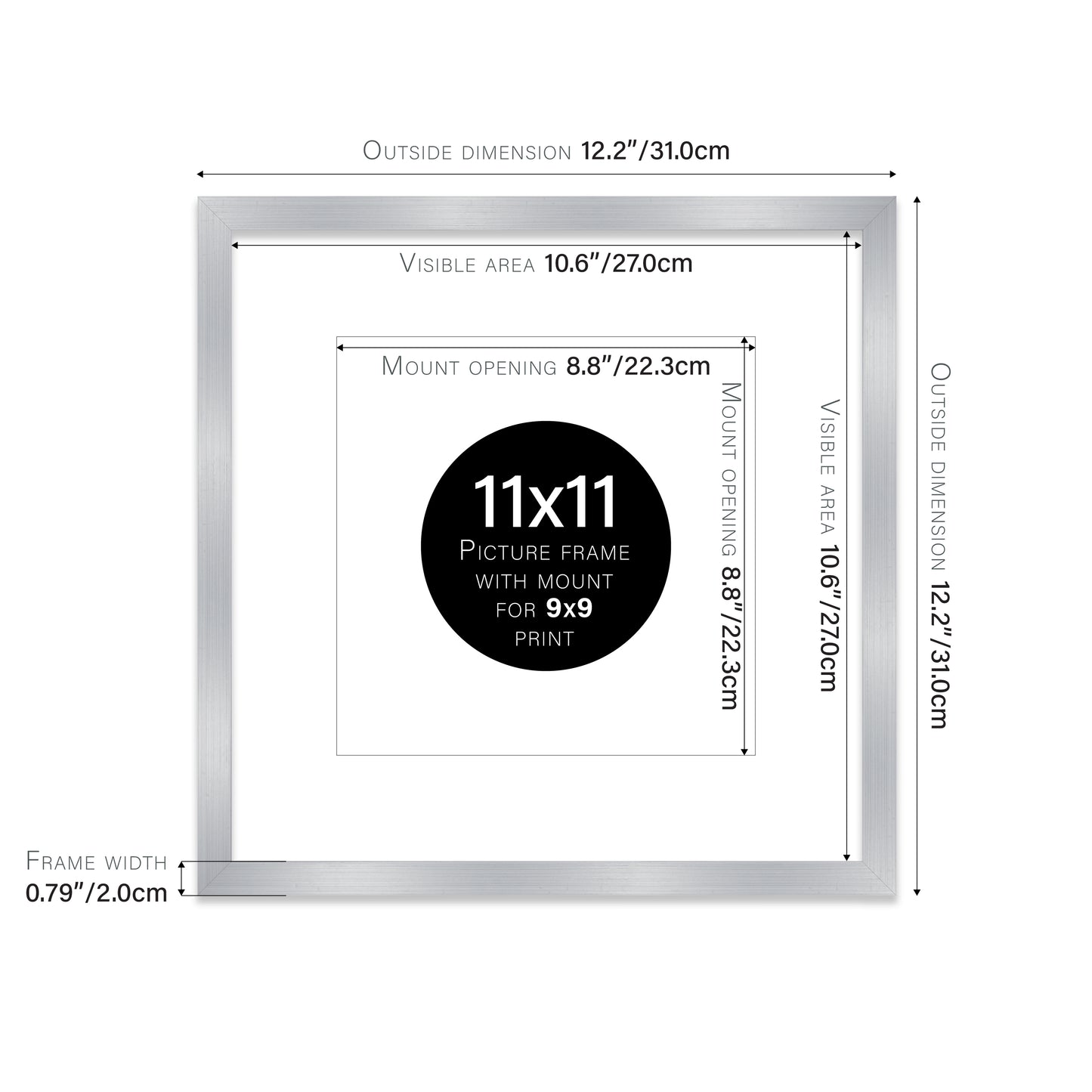 Silver Picture Frame 20mm Edge
