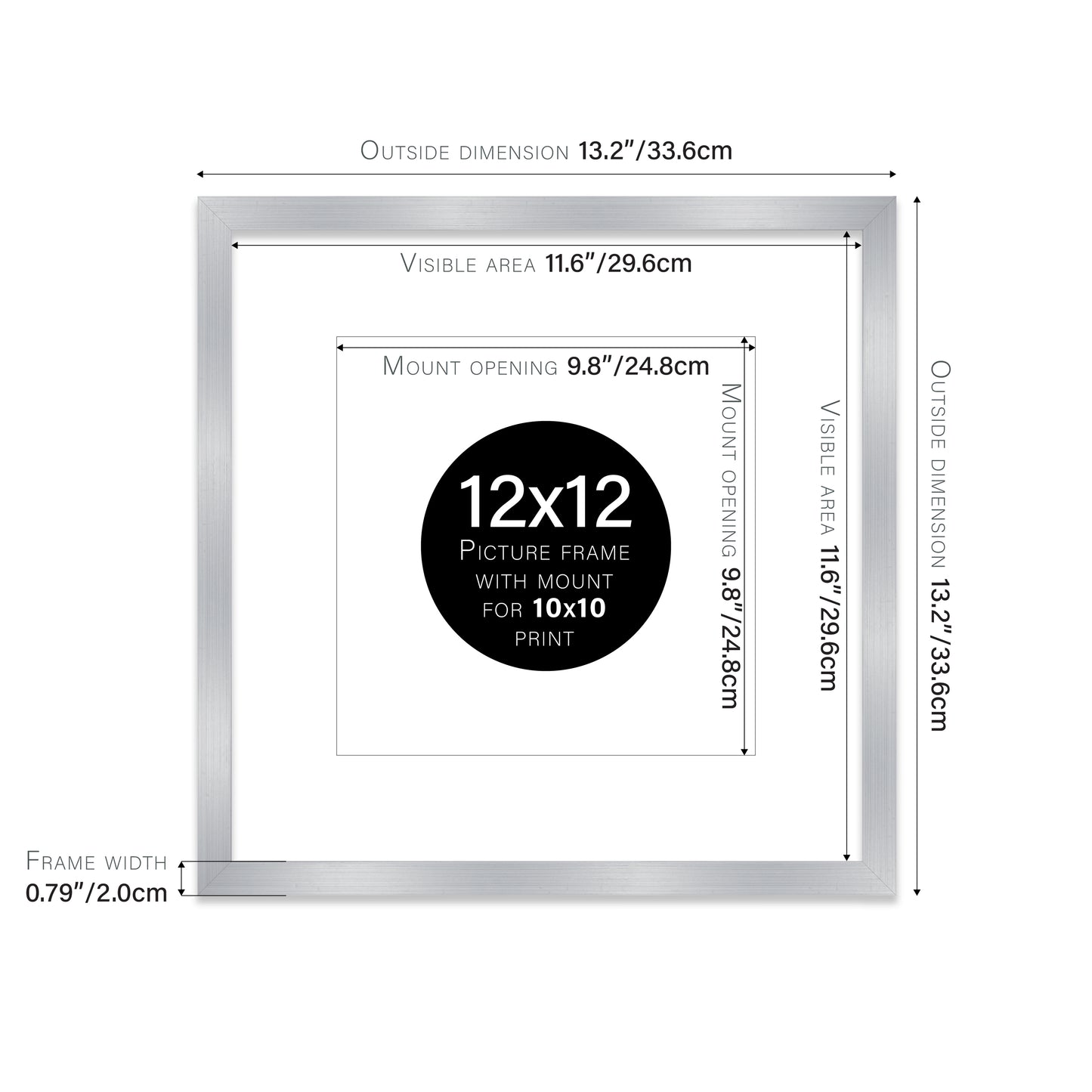 Silver Picture Frame 20mm Edge
