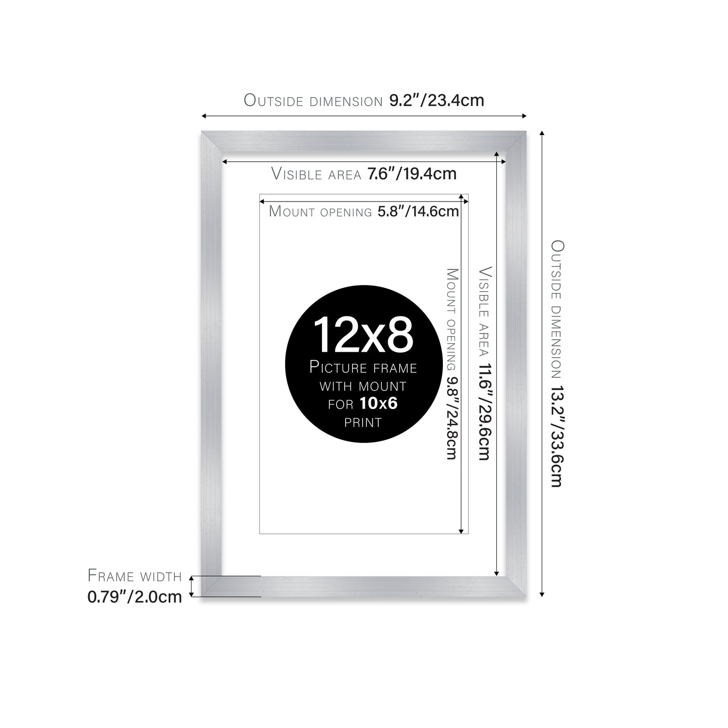Silver Picture Frame 20mm Edge