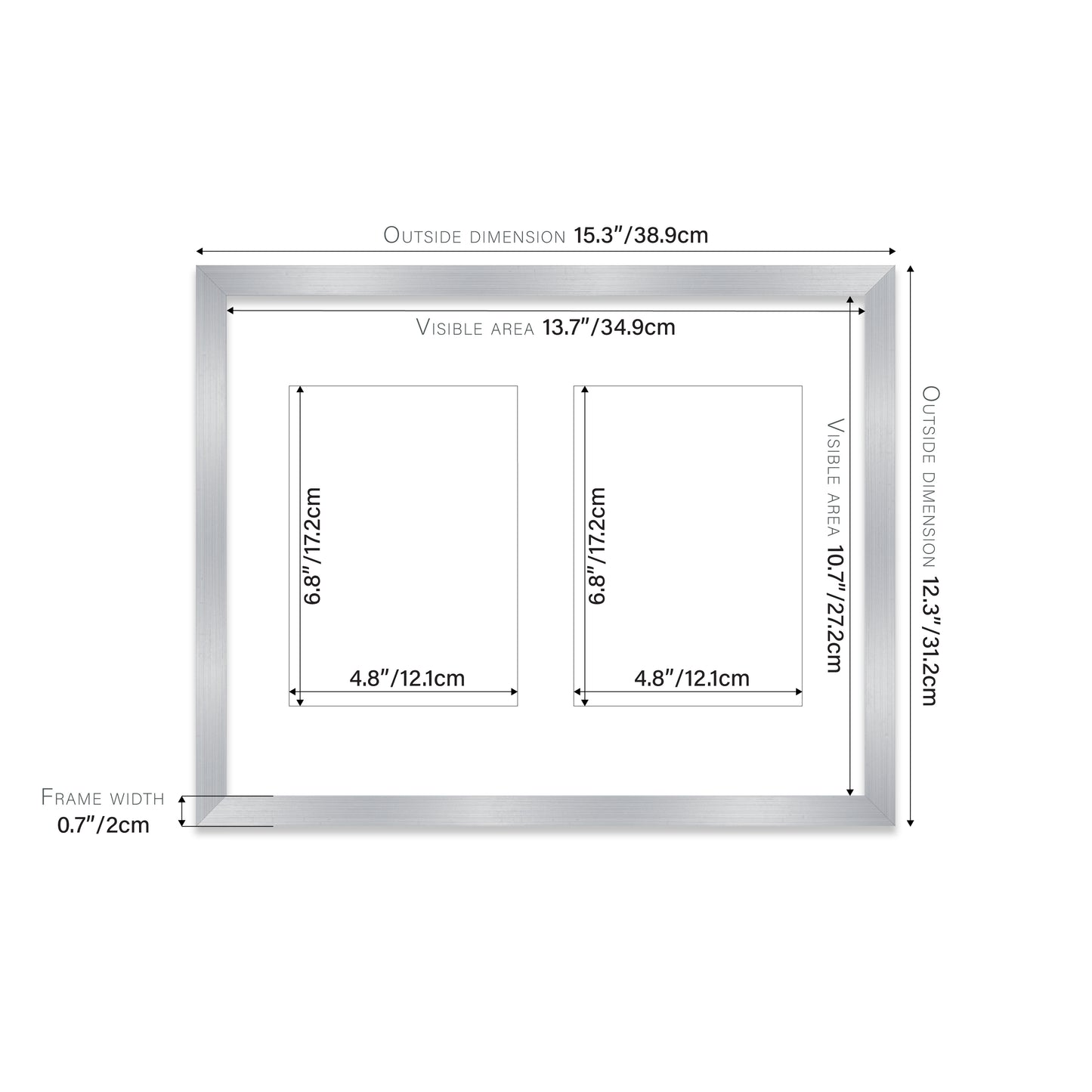 Silver Picture Frame 20mm Edge