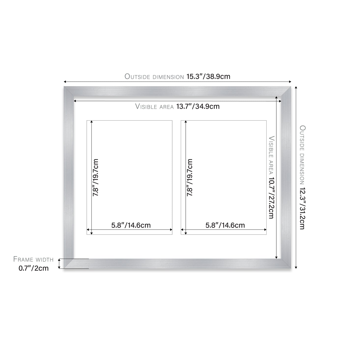 Silver Picture Frame 20mm Edge