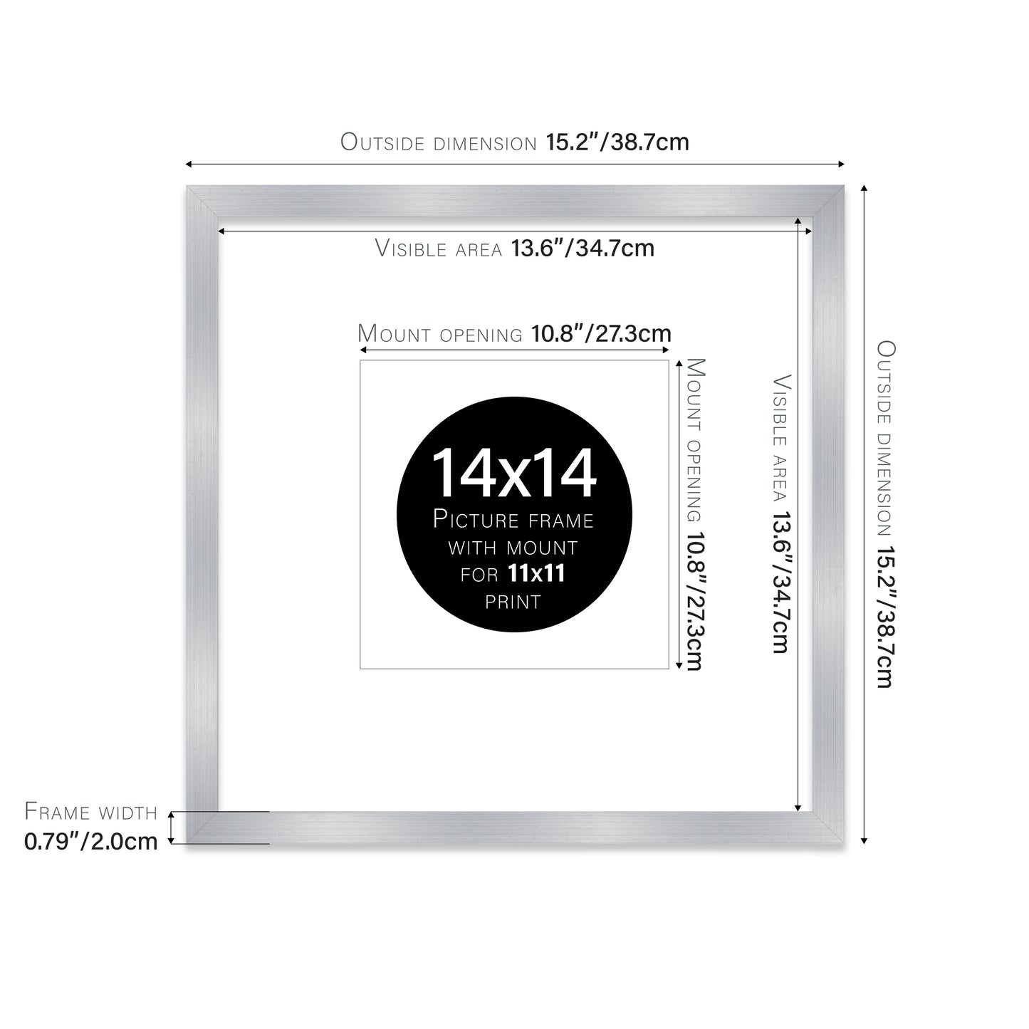 Silver Picture Frame 20mm Edge