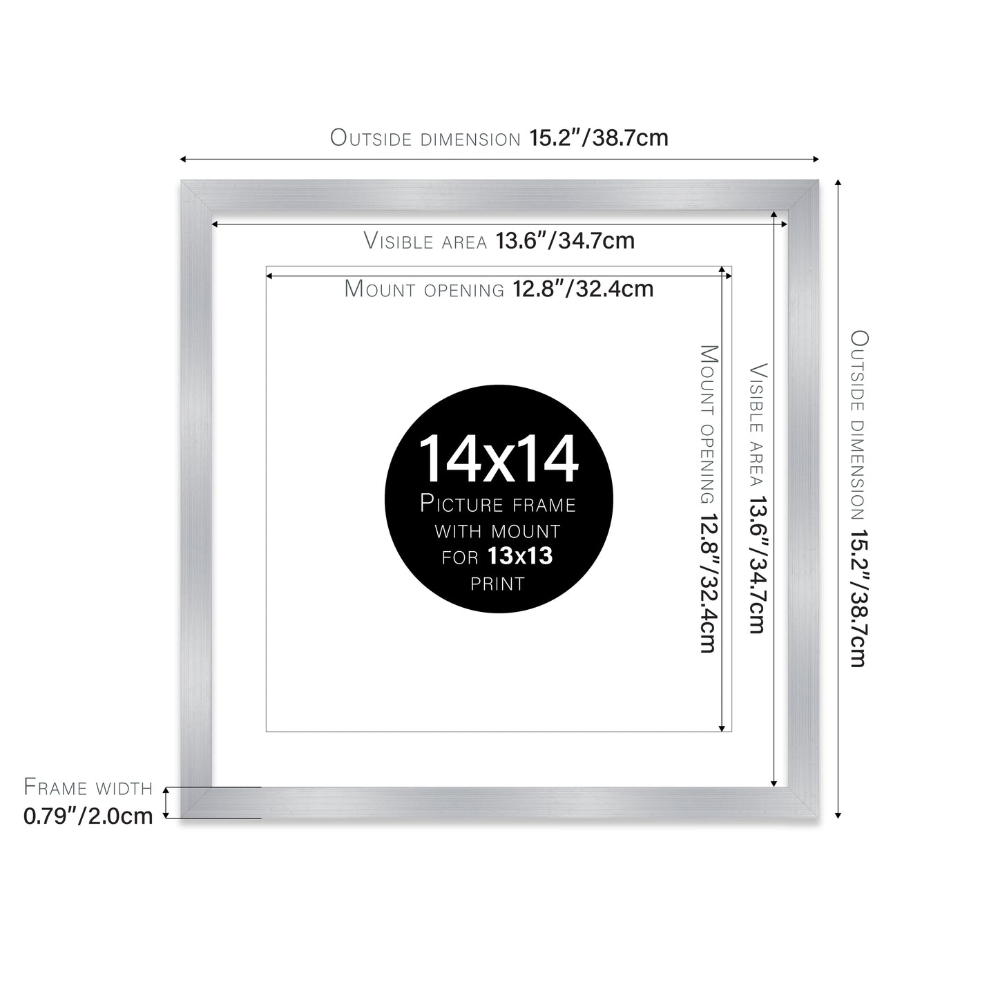 Silver Picture Frame 20mm Edge